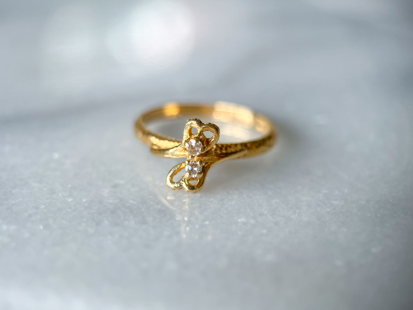 Vintage Natural Diamond 14k Yellow Gold Ring