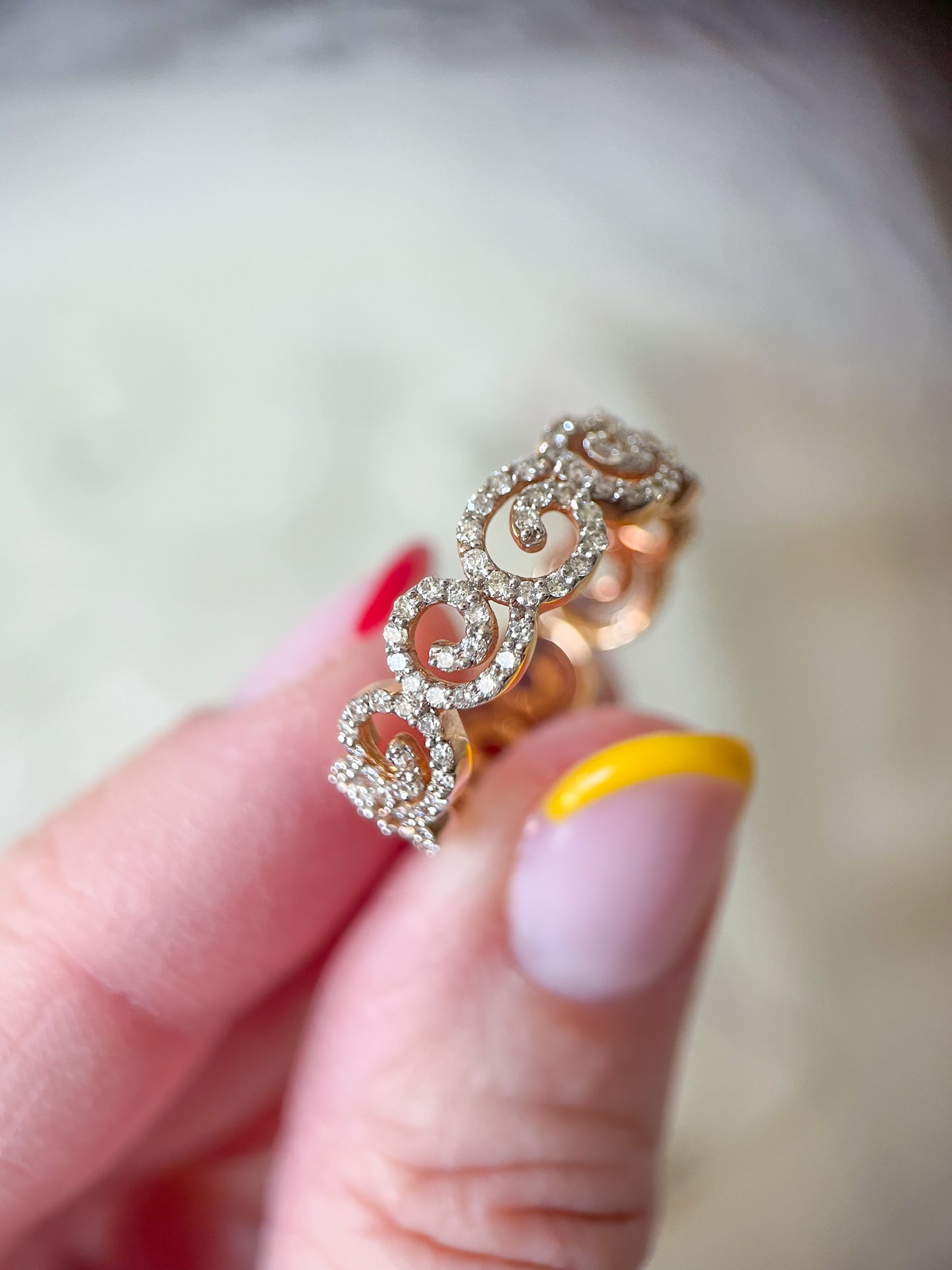 18k Rose Gold Decorative Band Ring