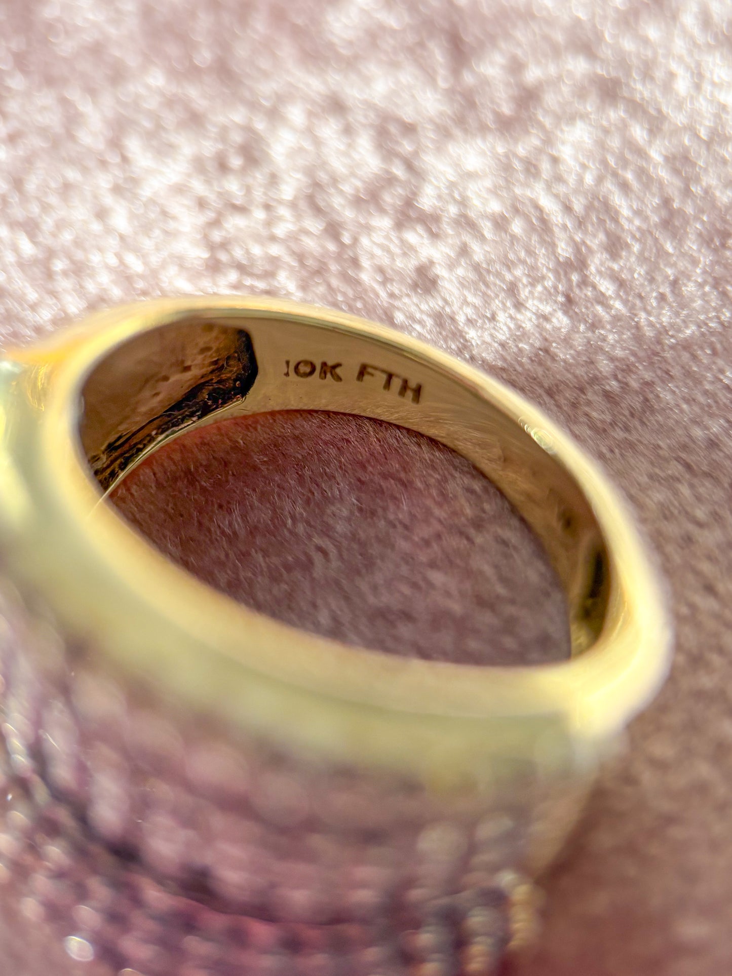 Vintage Natural Diamond 10k Yellow Gold Statement Ring
