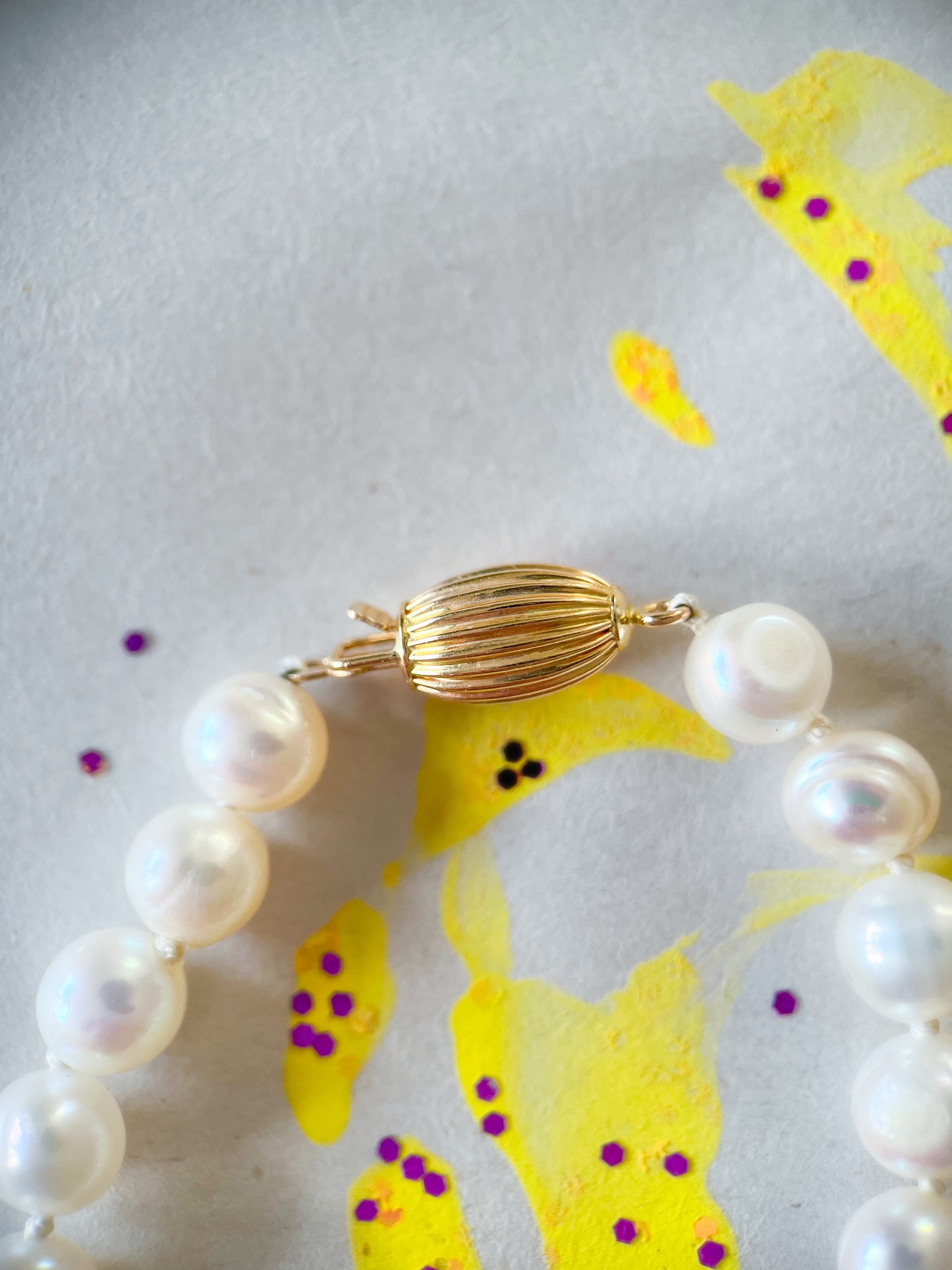 Vintage Pearl 14k Yellow Gold 16 Inch Necklace