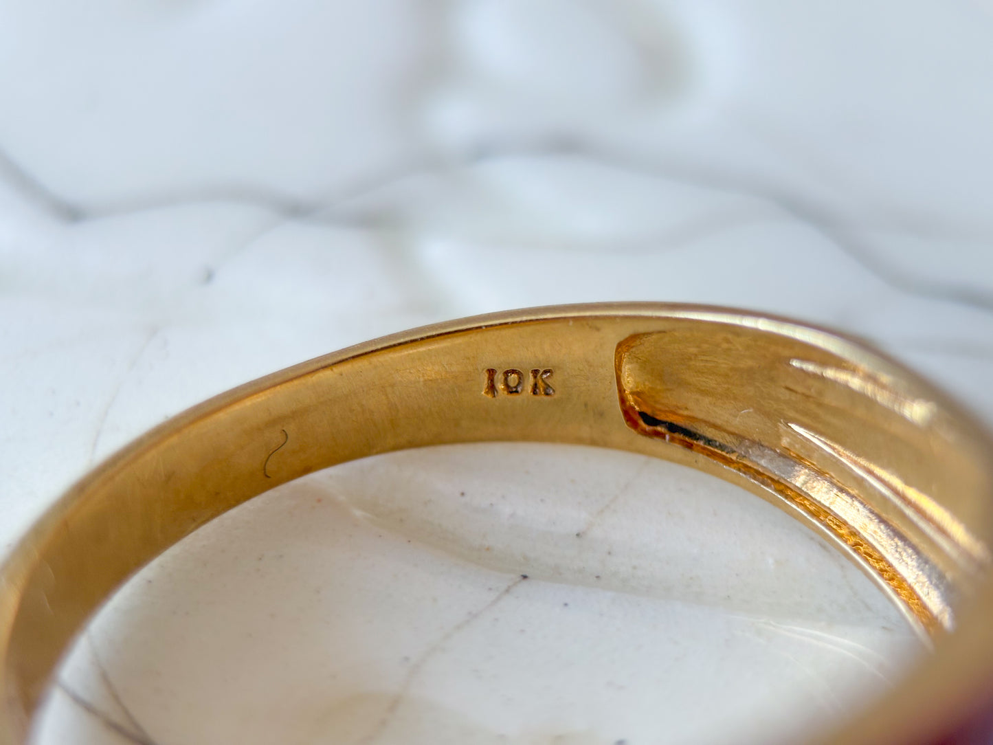 Vintage Cross Natural Diamond 10k Yellow Gold Men's Ring