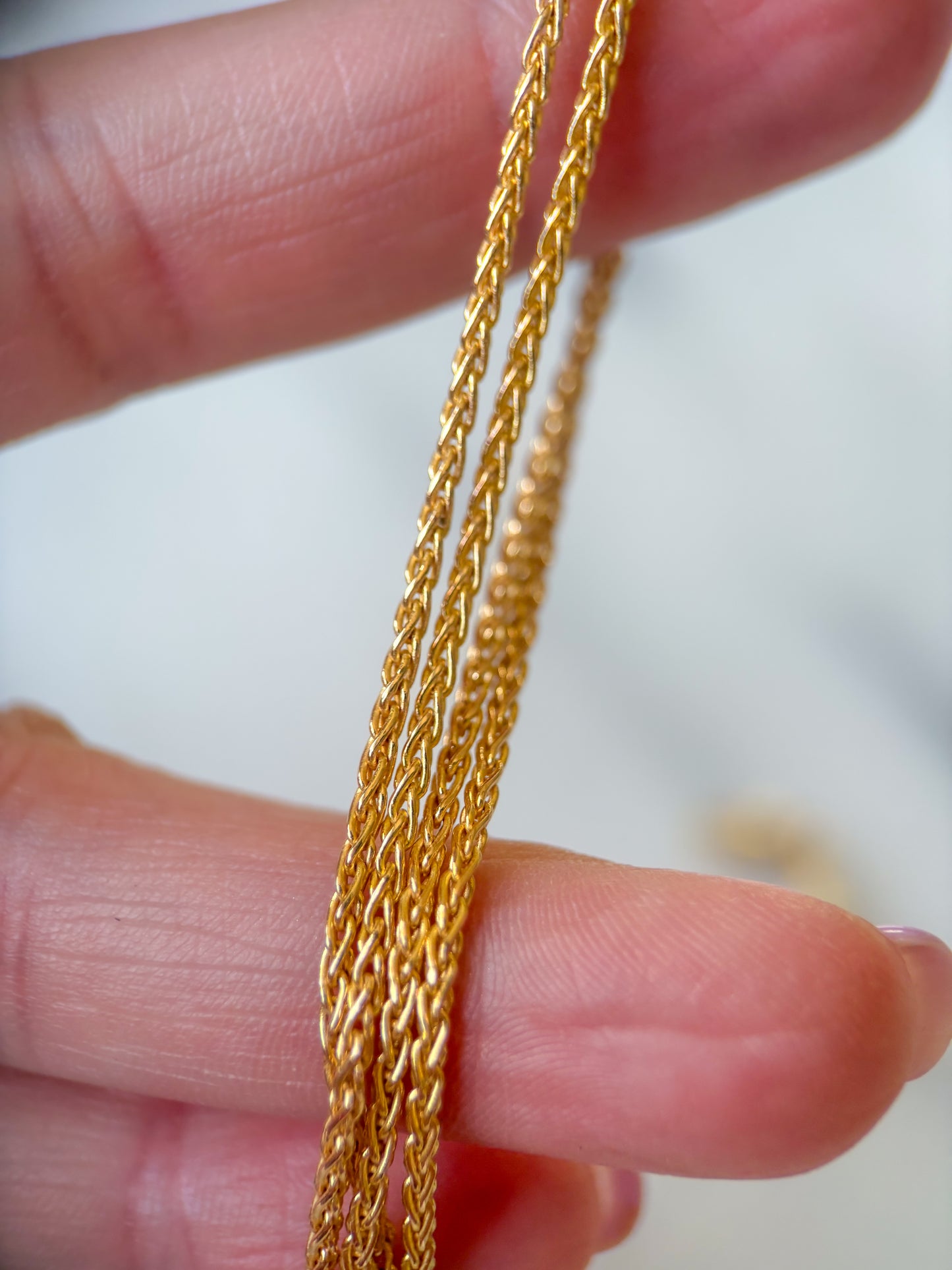 Vintage Wheat Chain 14k Yellow Gold 30 Inch Chain Necklace
