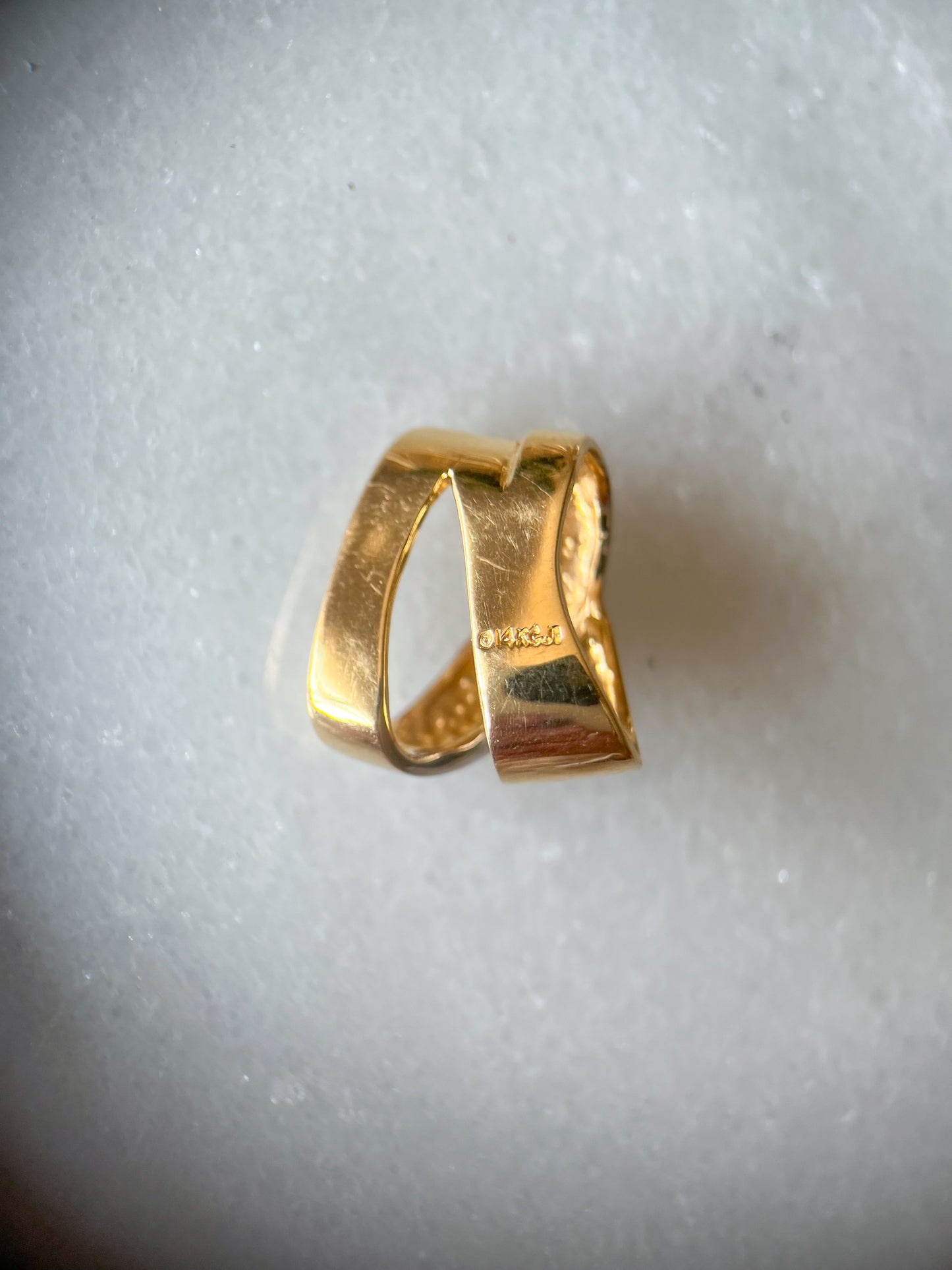Vintage Two Toned Slider in 14k Yellow and White Gold