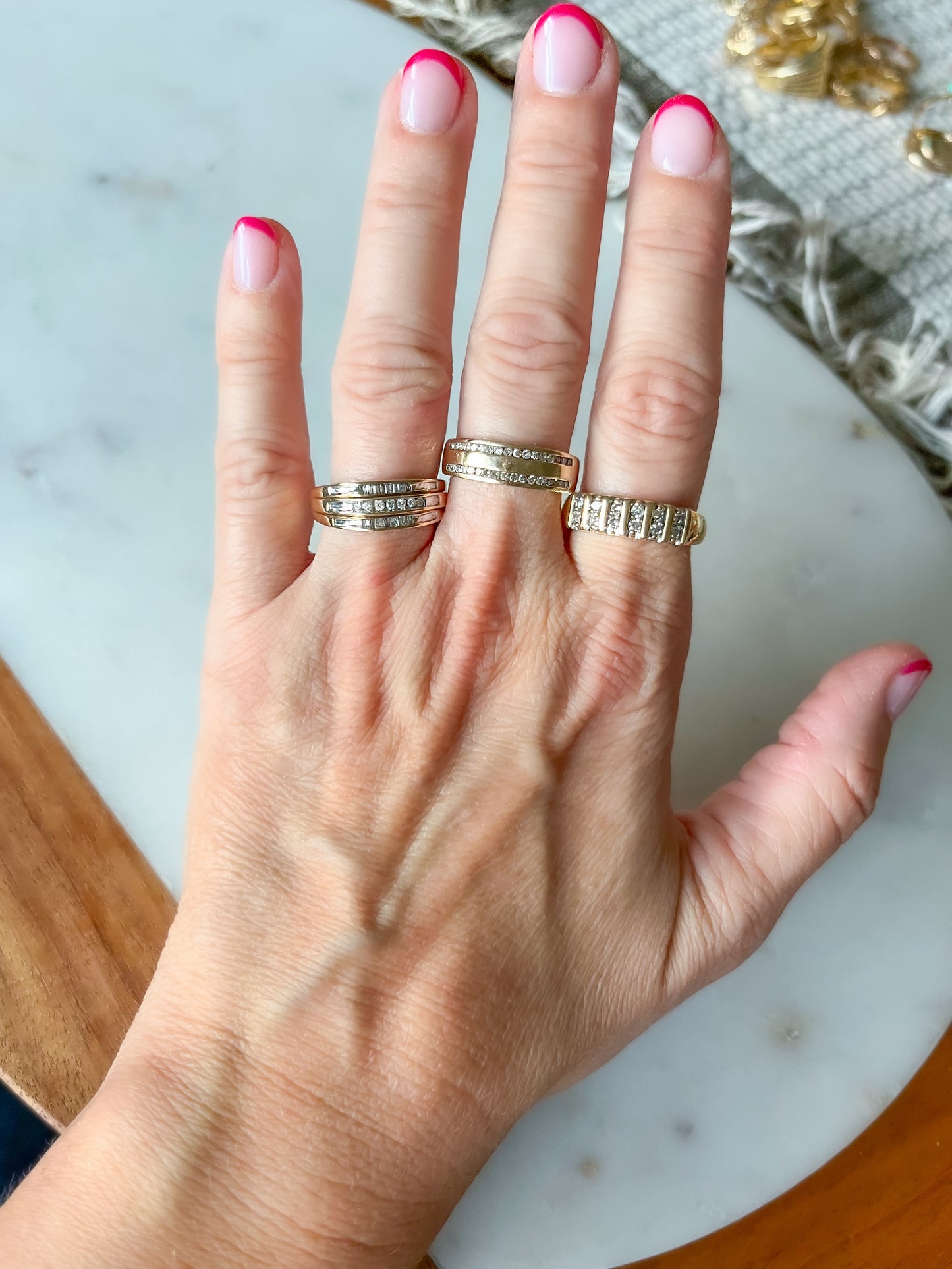 Vintage Natural Diamond and 10k Yellow Gold Band