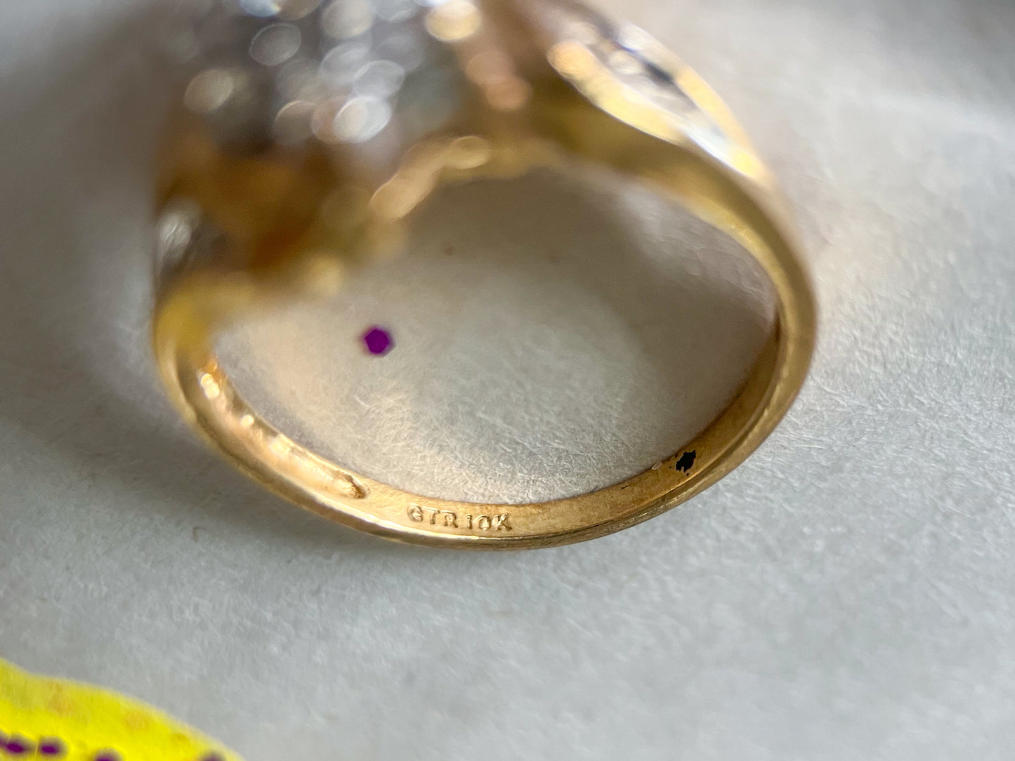 Vintage Natural Diamond Flower 10k Yellow Gold Ring