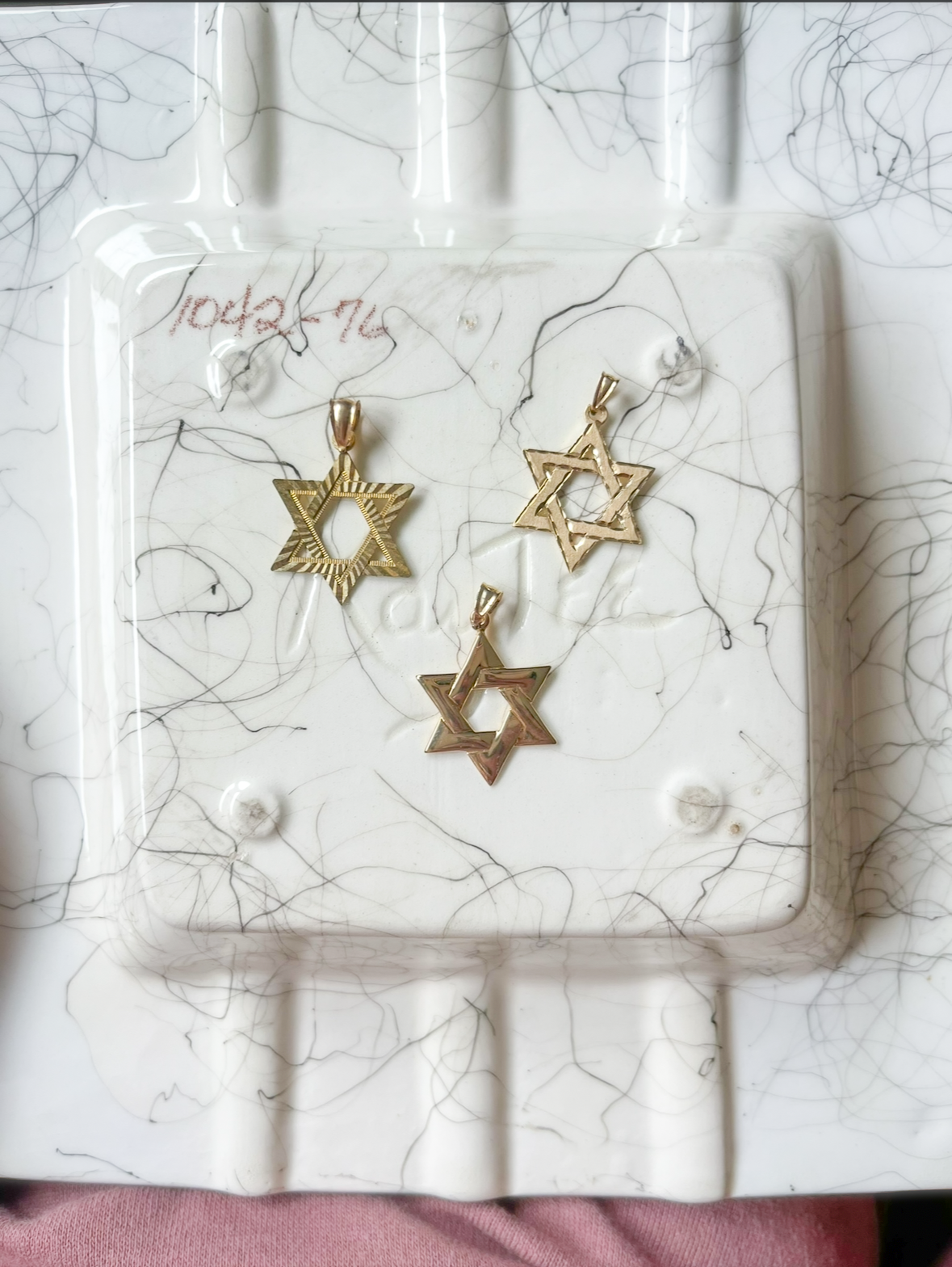 14k Yellow Gold Star of David Charm