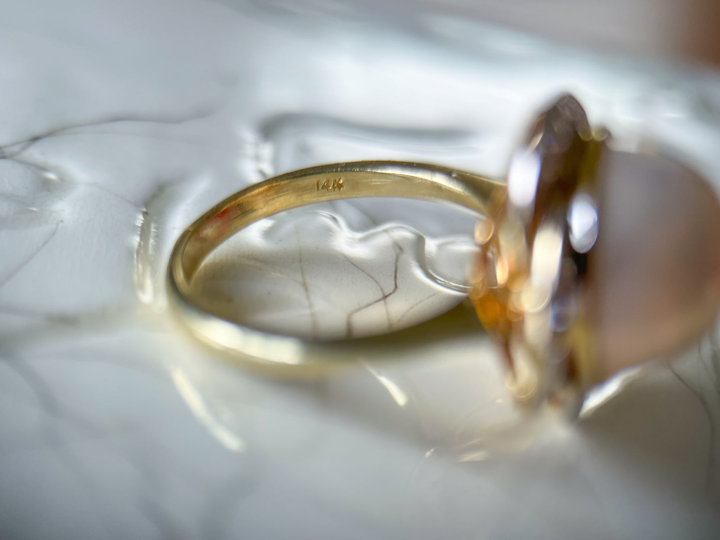 Vintage Pearl and Natural Diamond 14k Yellow Gold Statement Ring