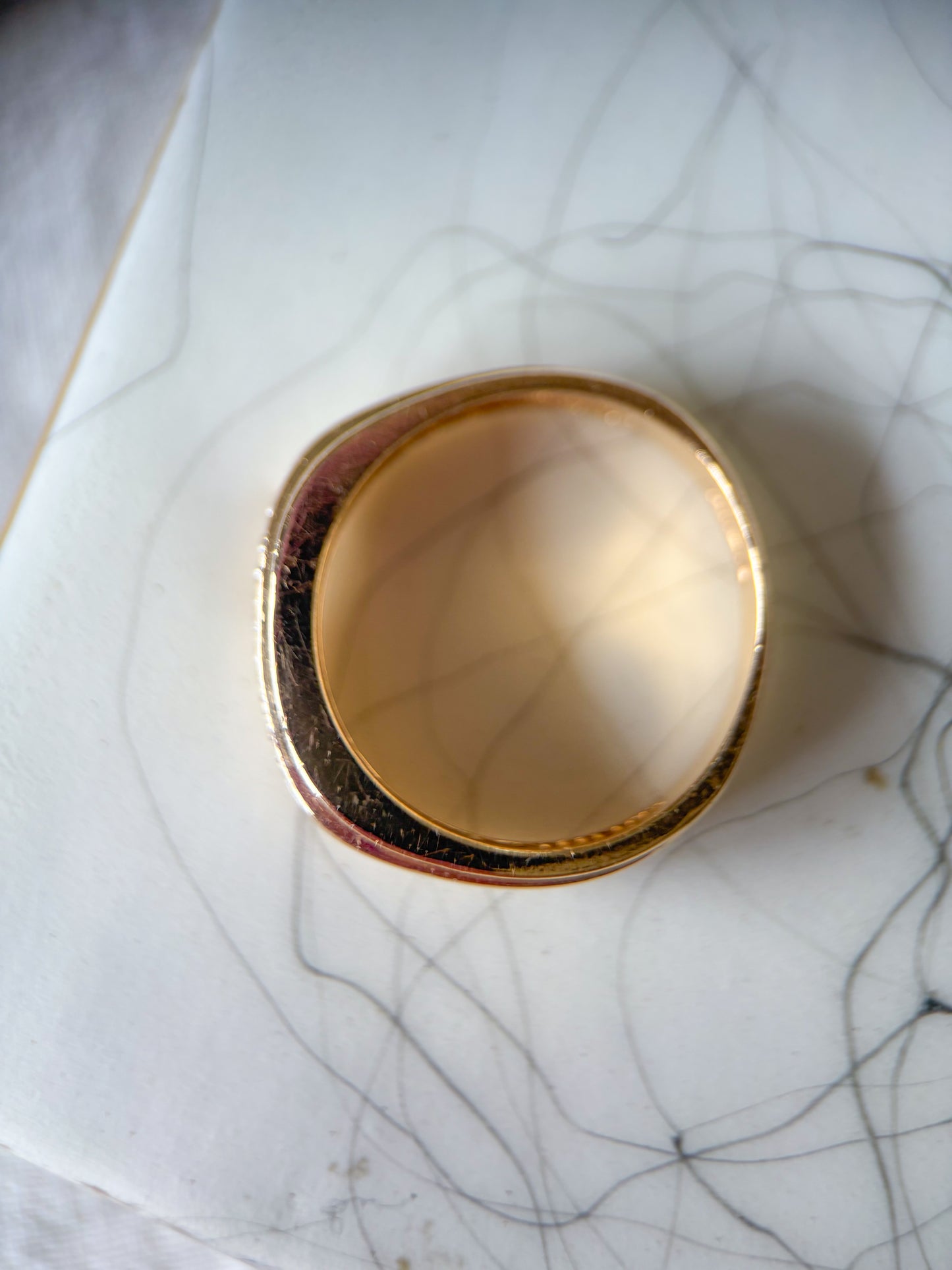 Vintage Natural Diamond 14k Yellow Gold Mens Ring