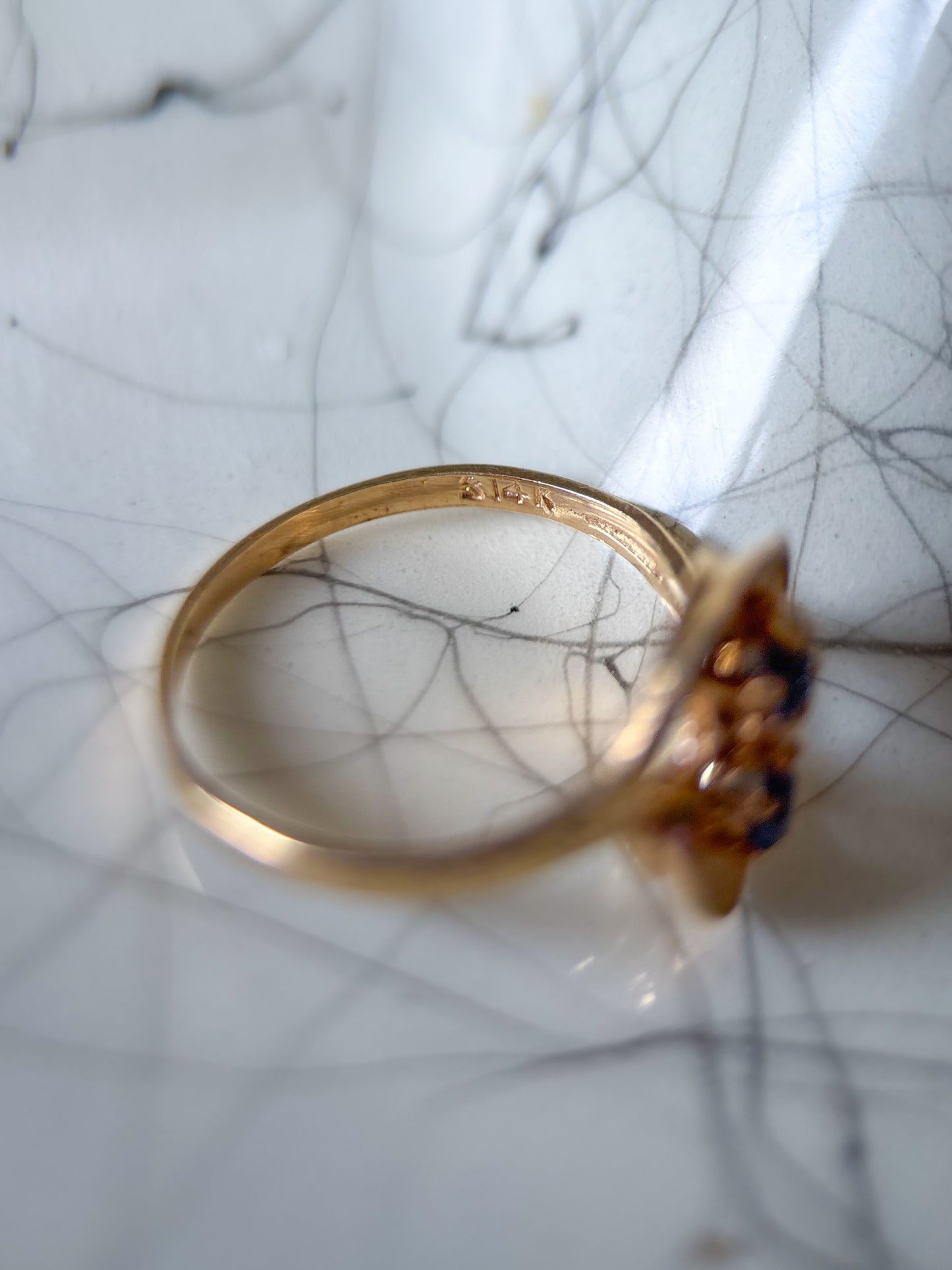 Vintage Blue Stone 14k Yellow Gold Pinky Ring