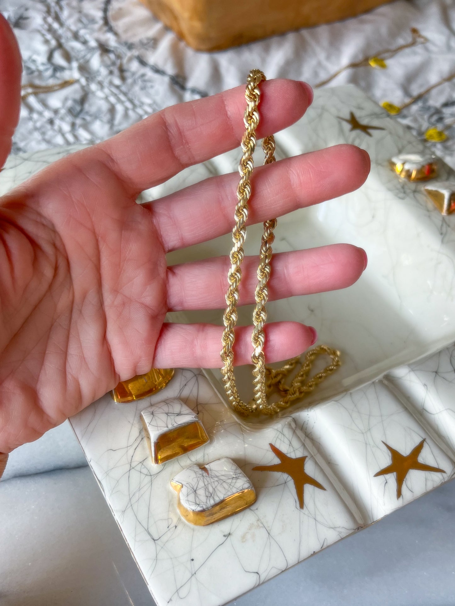 Chunky Rope Chain 10k Yellow Gold Chain 20 Inch Necklace