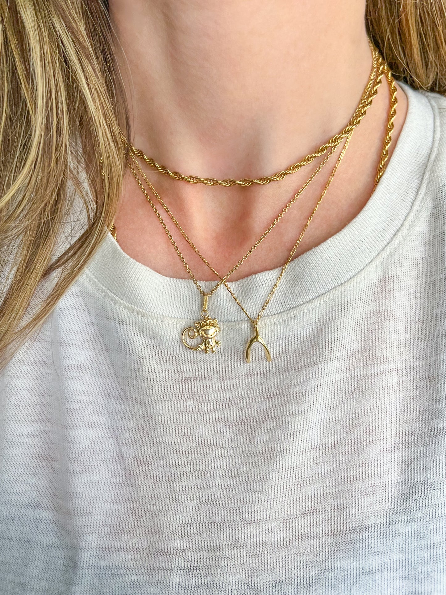 Vintage Monkey 14k Yellow Gold Charm