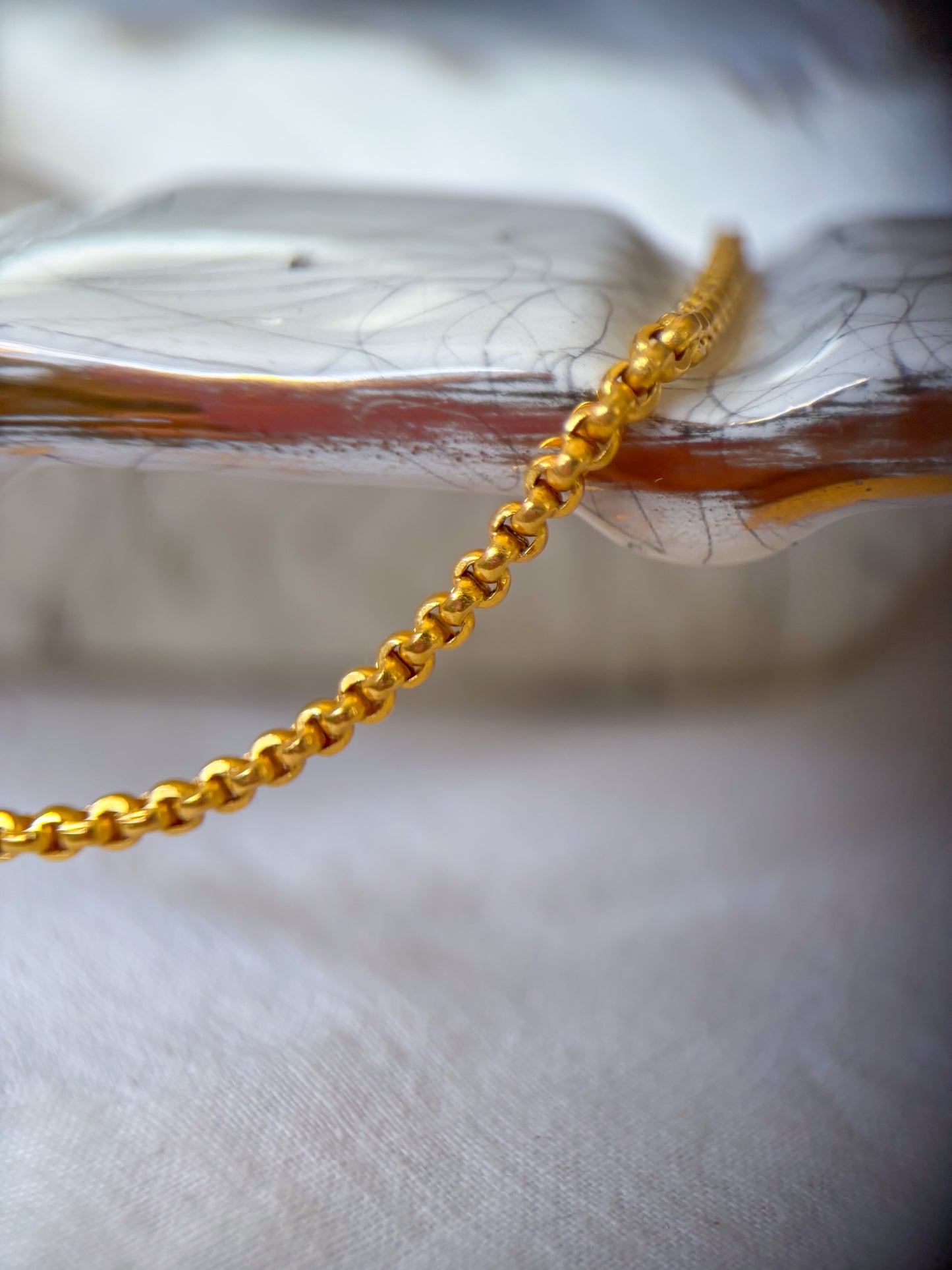 Vintage Rolo 22k Yellow Gold Chain 18.5 Inch Necklace