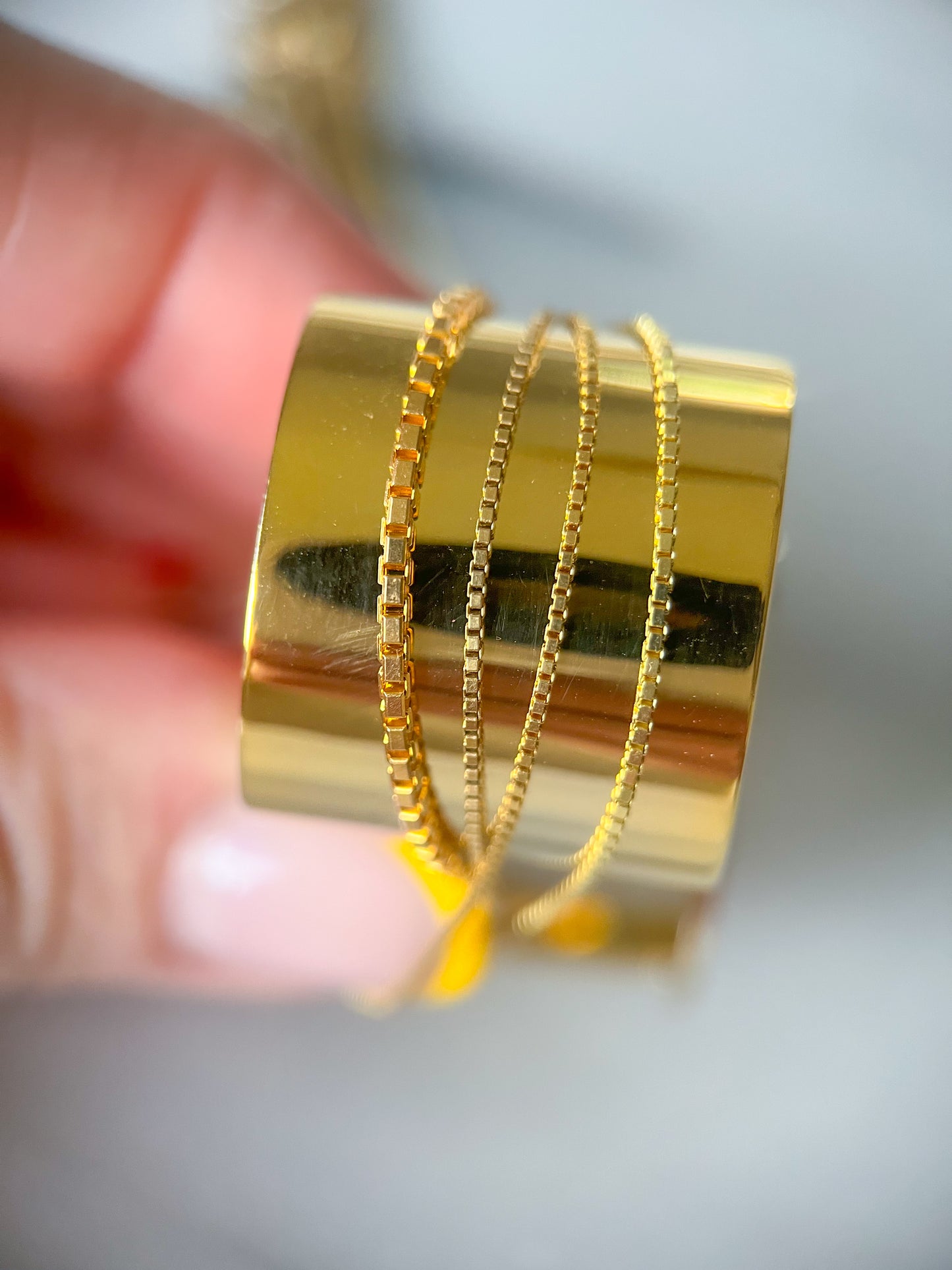 Only 3 left!* Vintage Box Chains 14k Yellow Gold 15, 19, 20 Inch Necklaces