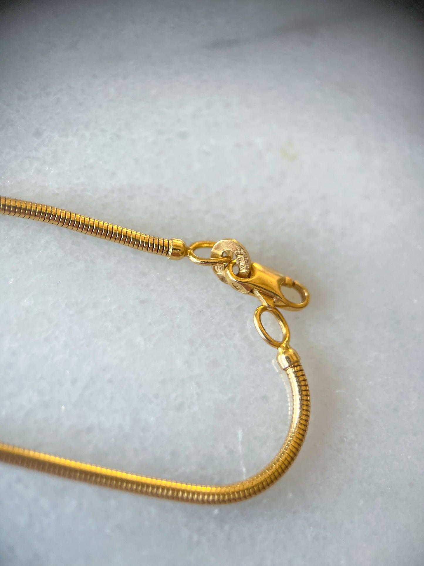 Vintage Snake Chain 14k Yellow Gold 18 Inch Necklace
