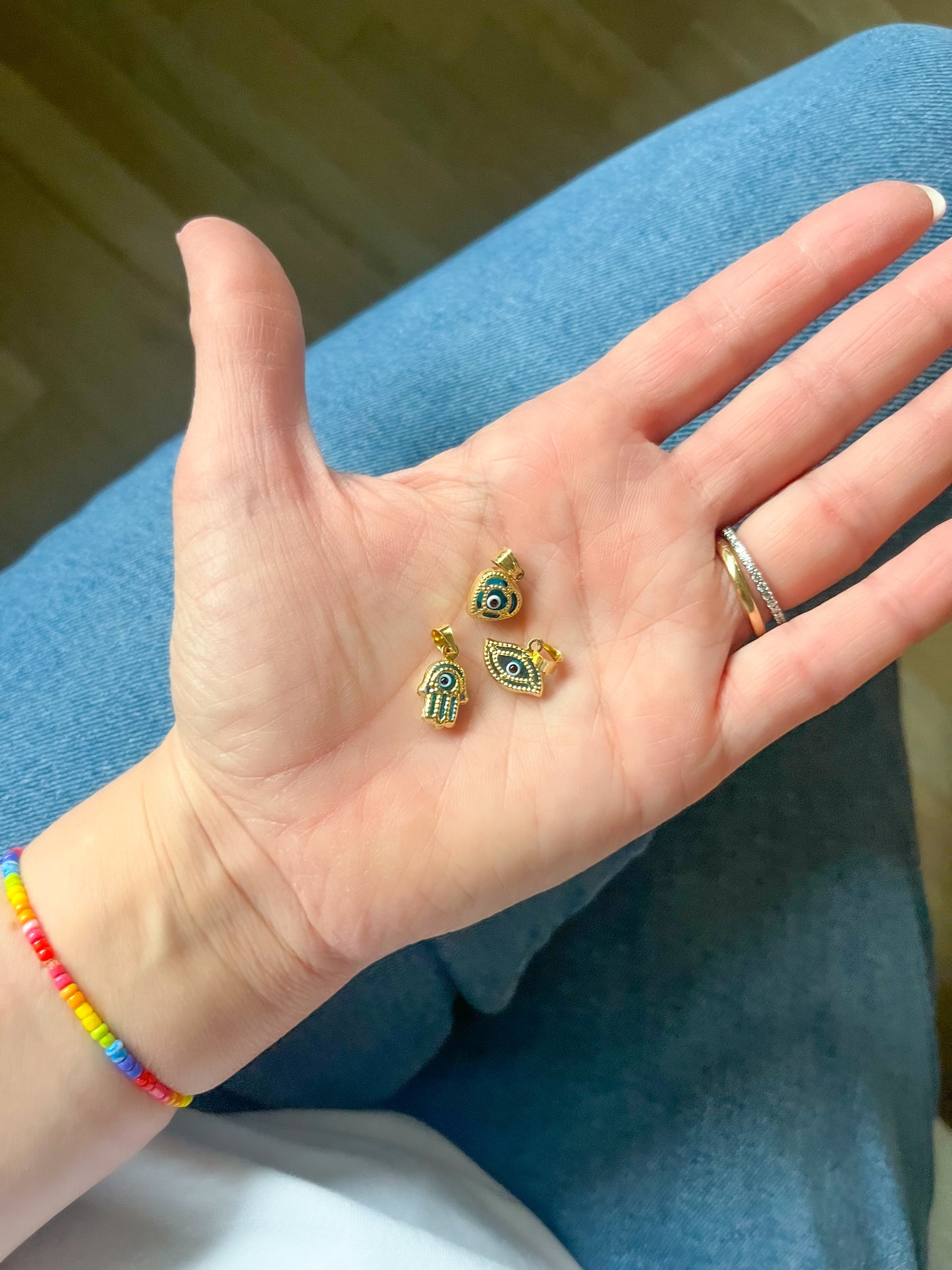 Hamsa Evil Eye 14k Yellow Gold Charm