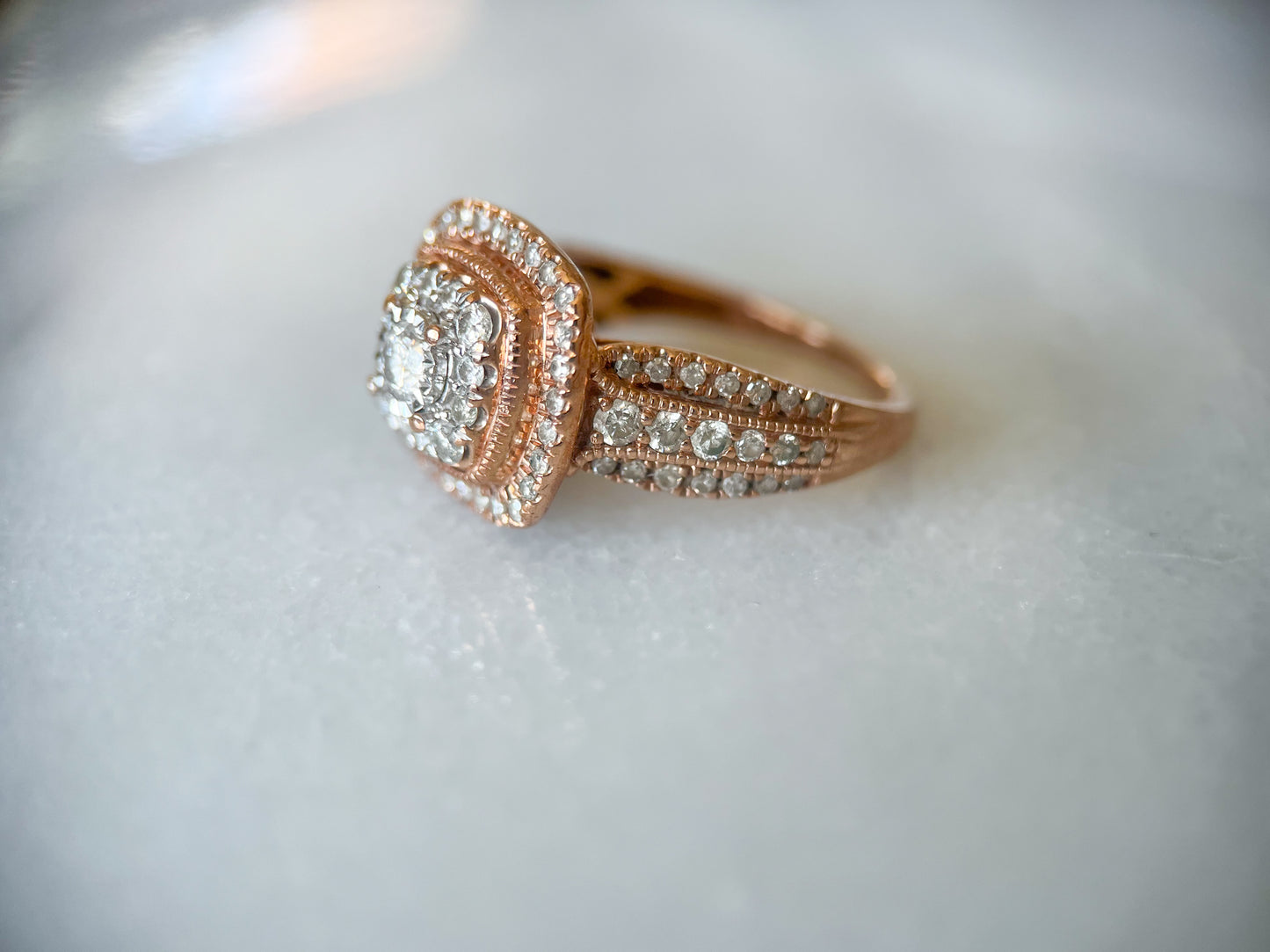 Natural Diamond 10k Rose Gold Ring