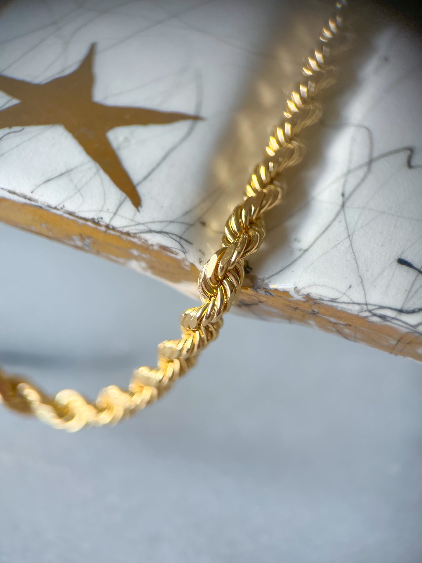 Chunky Rope Chain 10k Yellow Gold Chain 20 Inch Necklace
