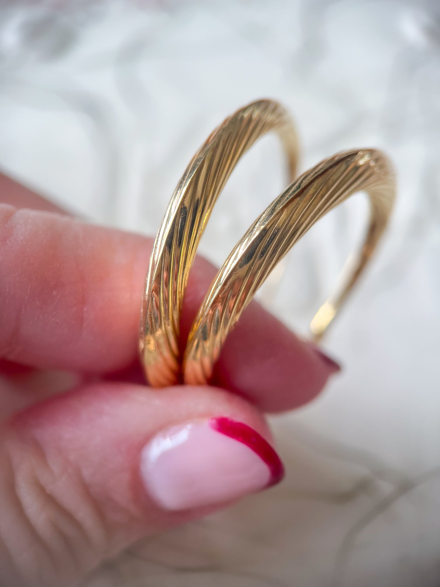 Vintage Twist 14k Yellow Gold Hoops