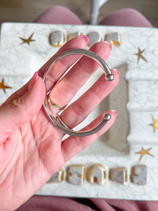 Vintage Sterling Silver Cuff Bracelet, circa 1970s