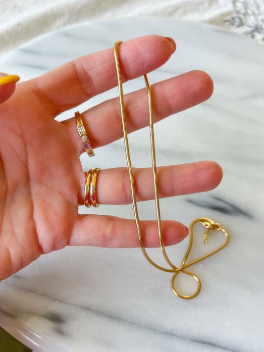 Vintage Snake Chain 14k Yellow Gold 18 Inch Necklace