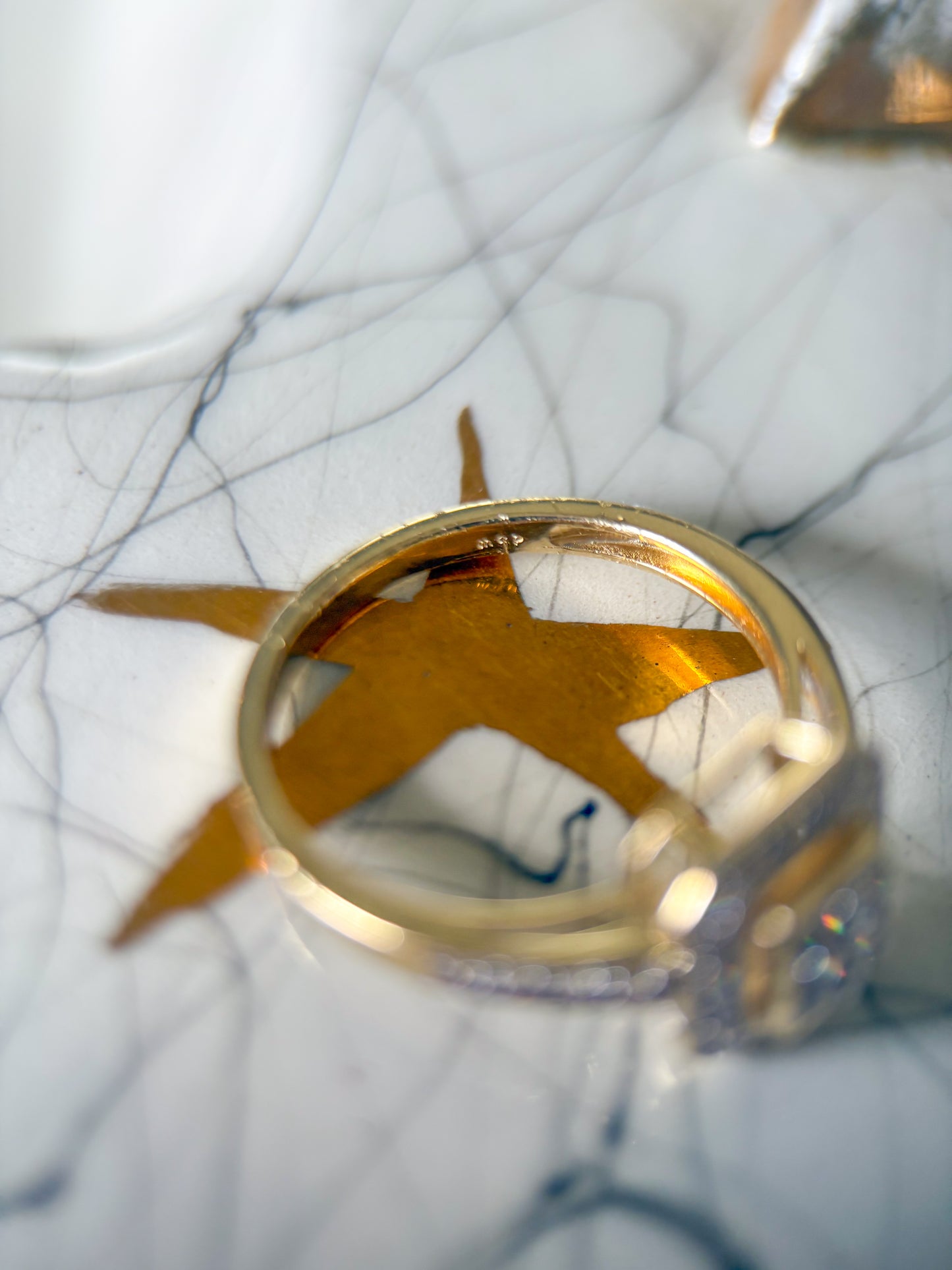 Vintage Natural Diamond 14k Yellow Gold Ring