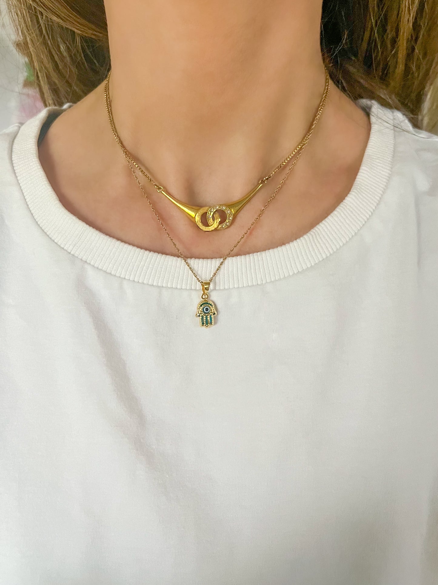 Hamsa Evil Eye 14k Yellow Gold Charm