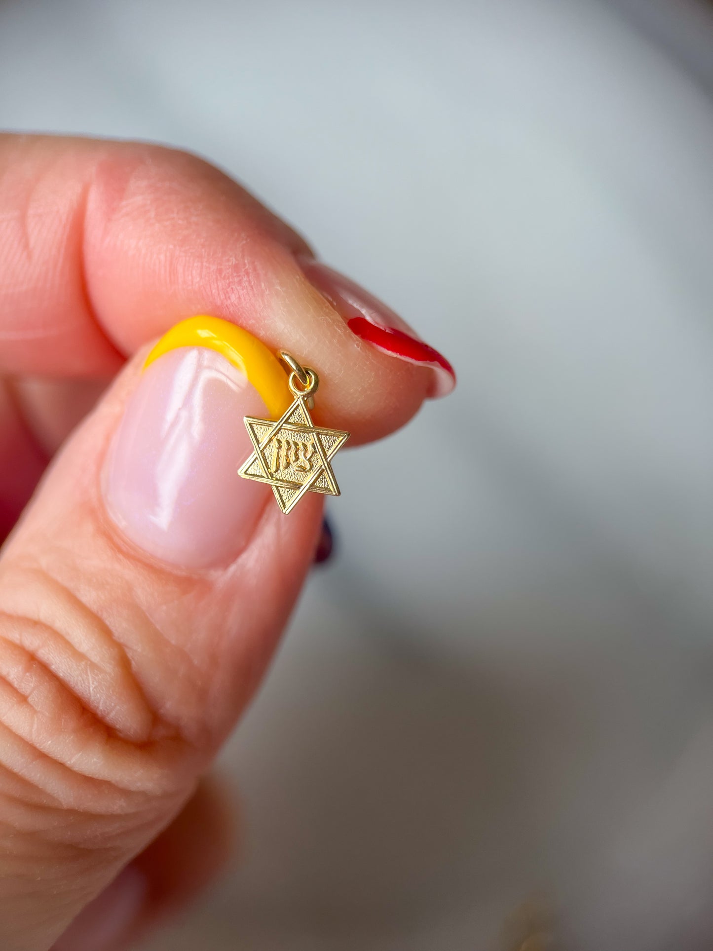 Vintage Mini 14k Yellow Gold Judaica Star of David Charms