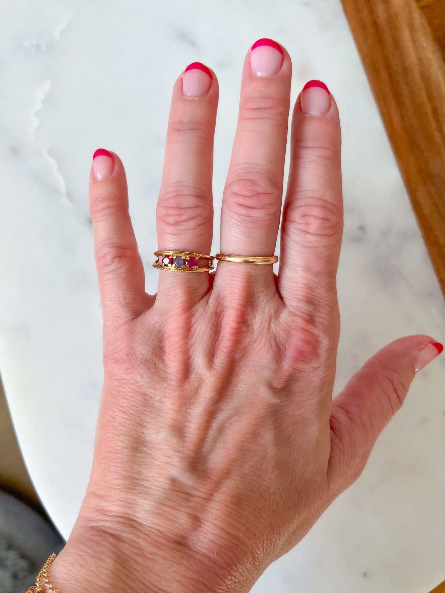 Vintage Multi Gemstone 10k Yellow Gold "Mother's Ring"
