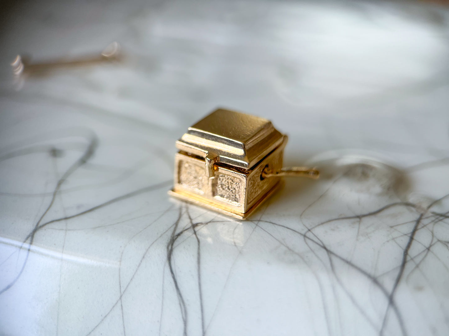 Vintage Music Box 14k Yellow Gold Charm
