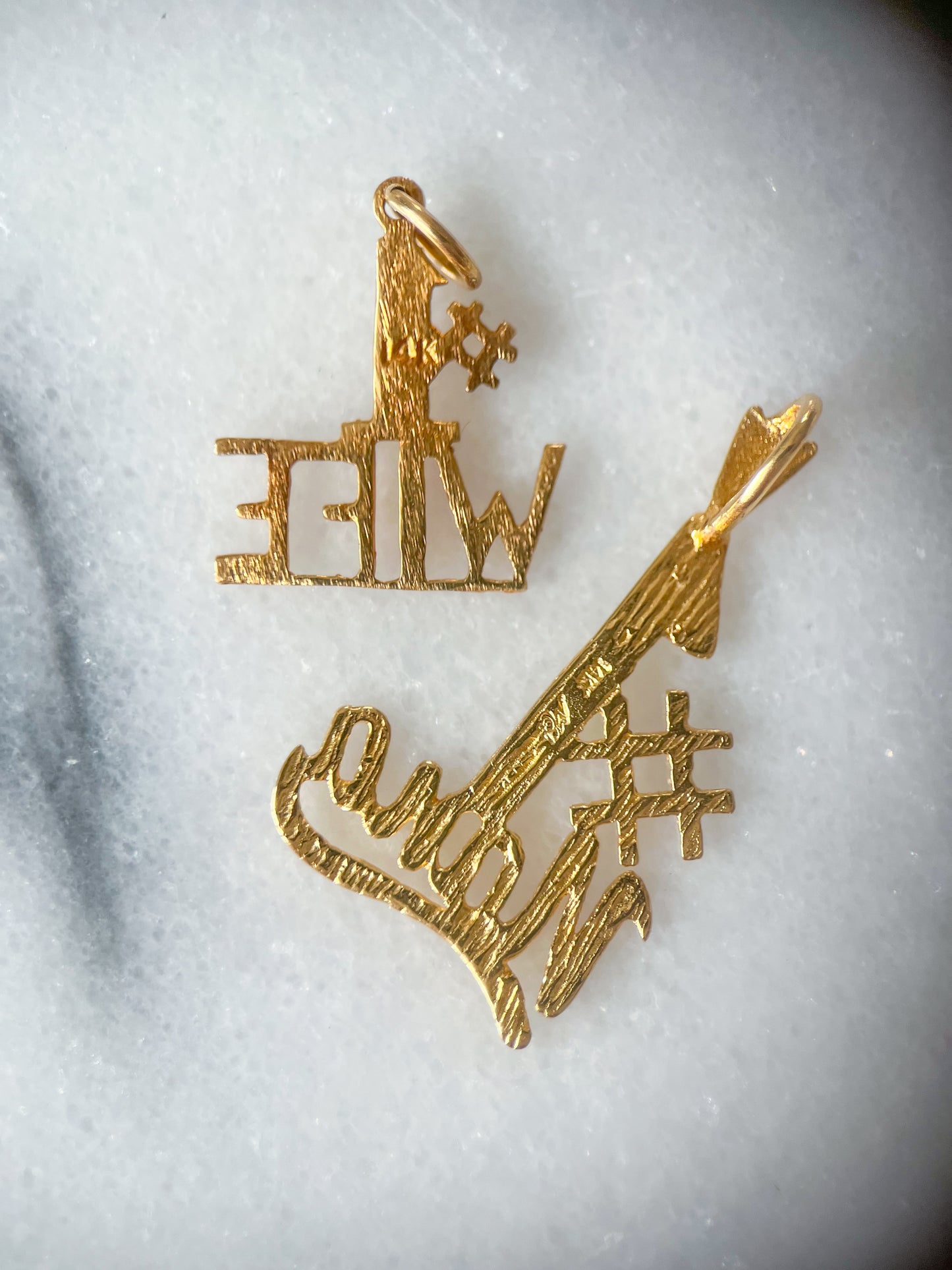 Various Vintage Charms "#1 Wife", "#1 Nana" 14k Yellow Gold Charms