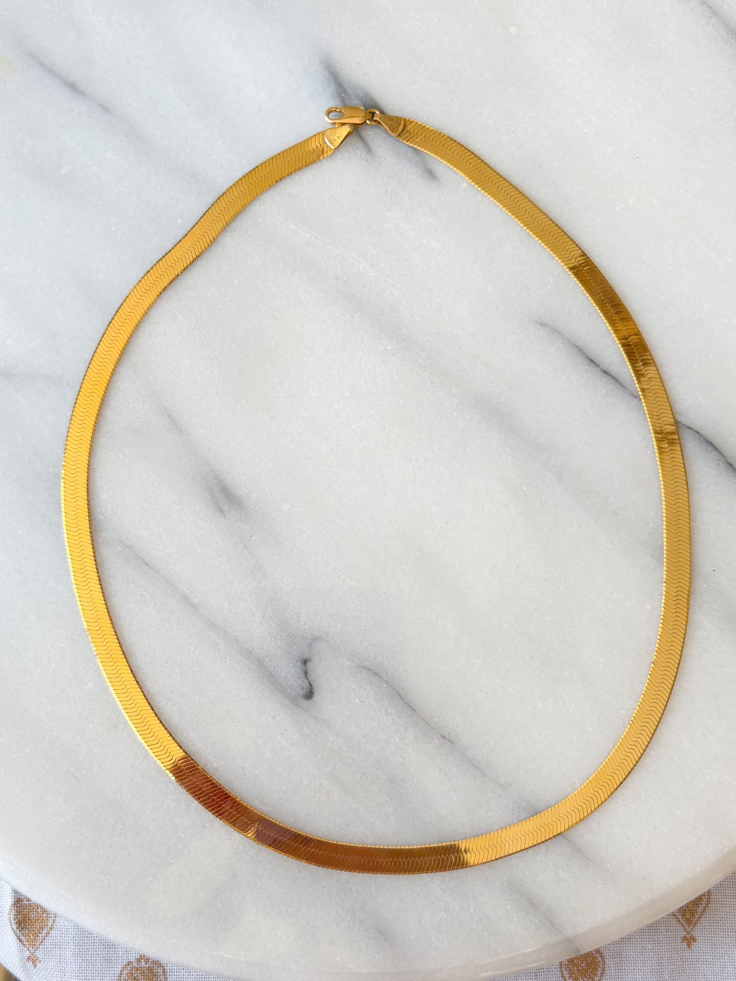 Vintage Omega Slider 14k Yellow Gold 20 Inch Necklace