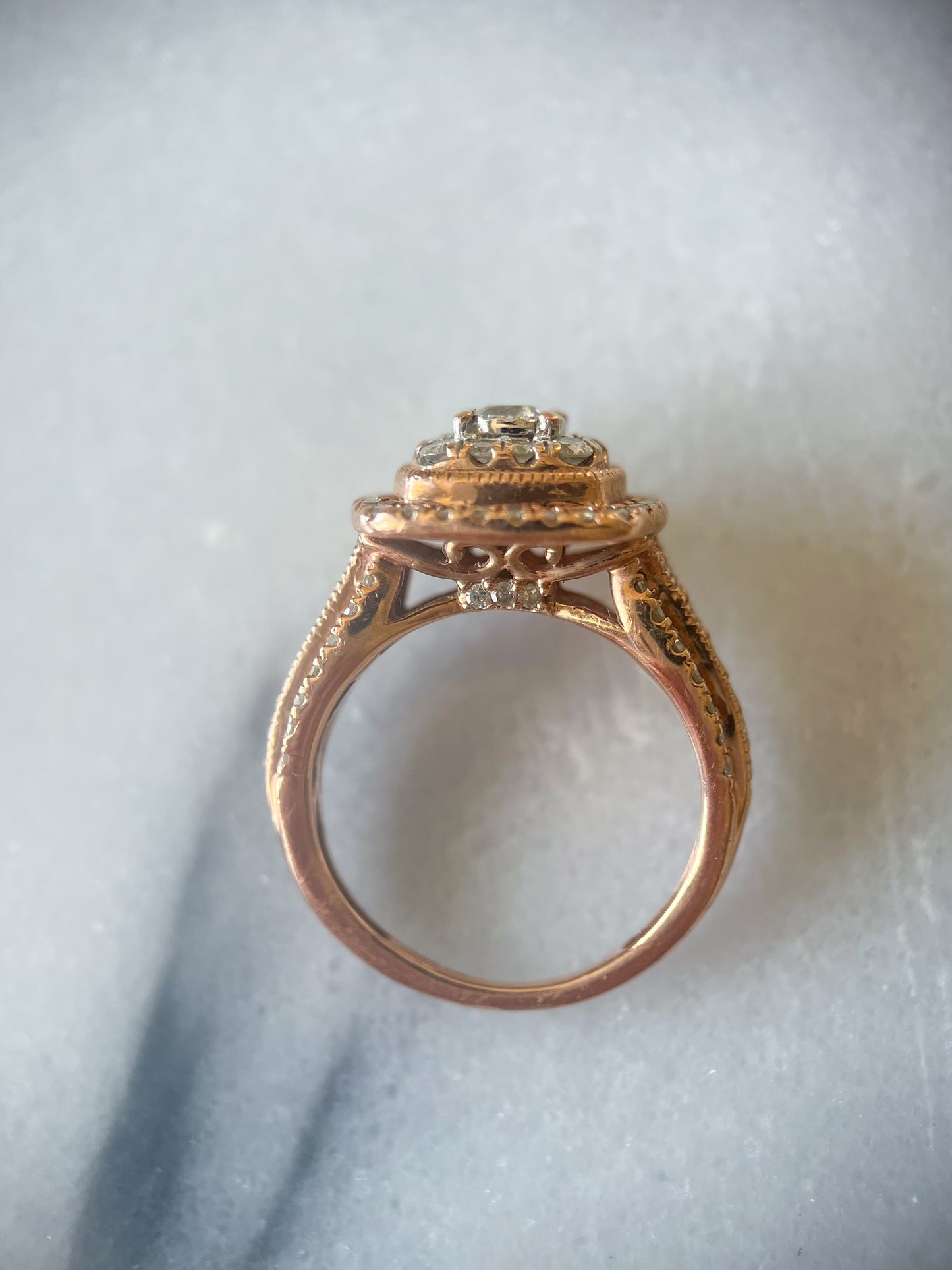 Natural Diamond 10k Rose Gold Ring