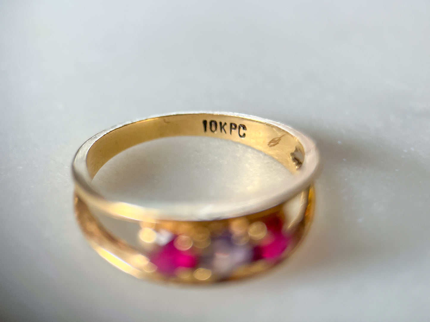 Vintage Multi Gemstone 10k Yellow Gold "Mother's Ring"