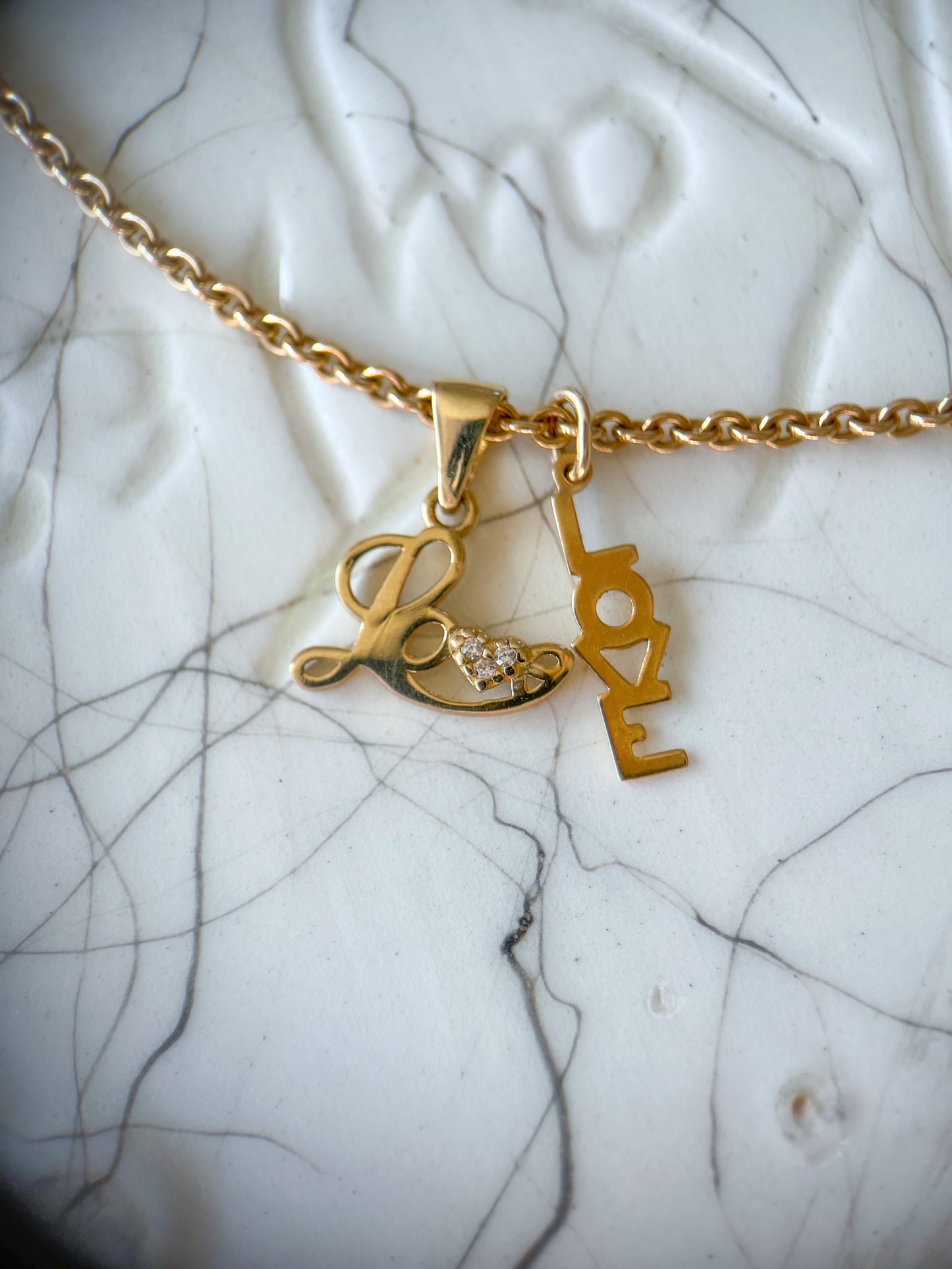 Vintage “Love” 10k Yellow Gold Charm