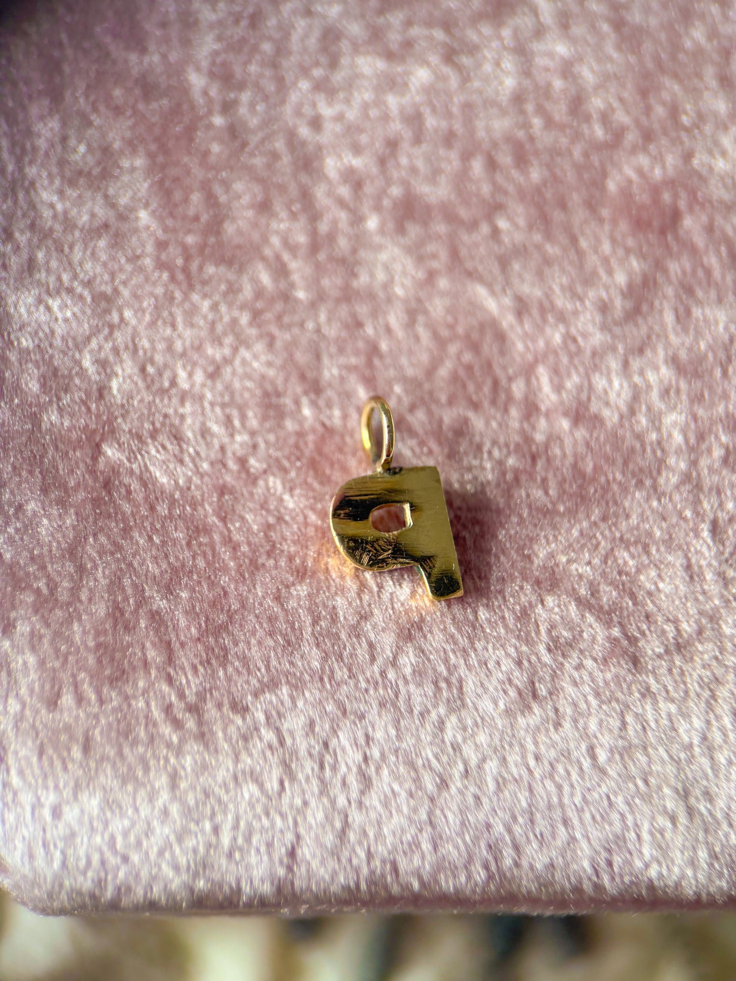 Vintage "P" 14k Yellow Gold Initial Charm