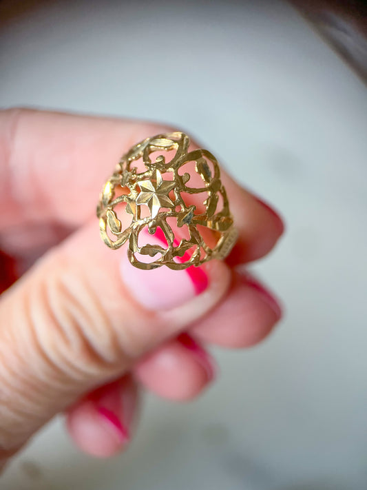 Vintage Dome 14k Yellow Gold Ring