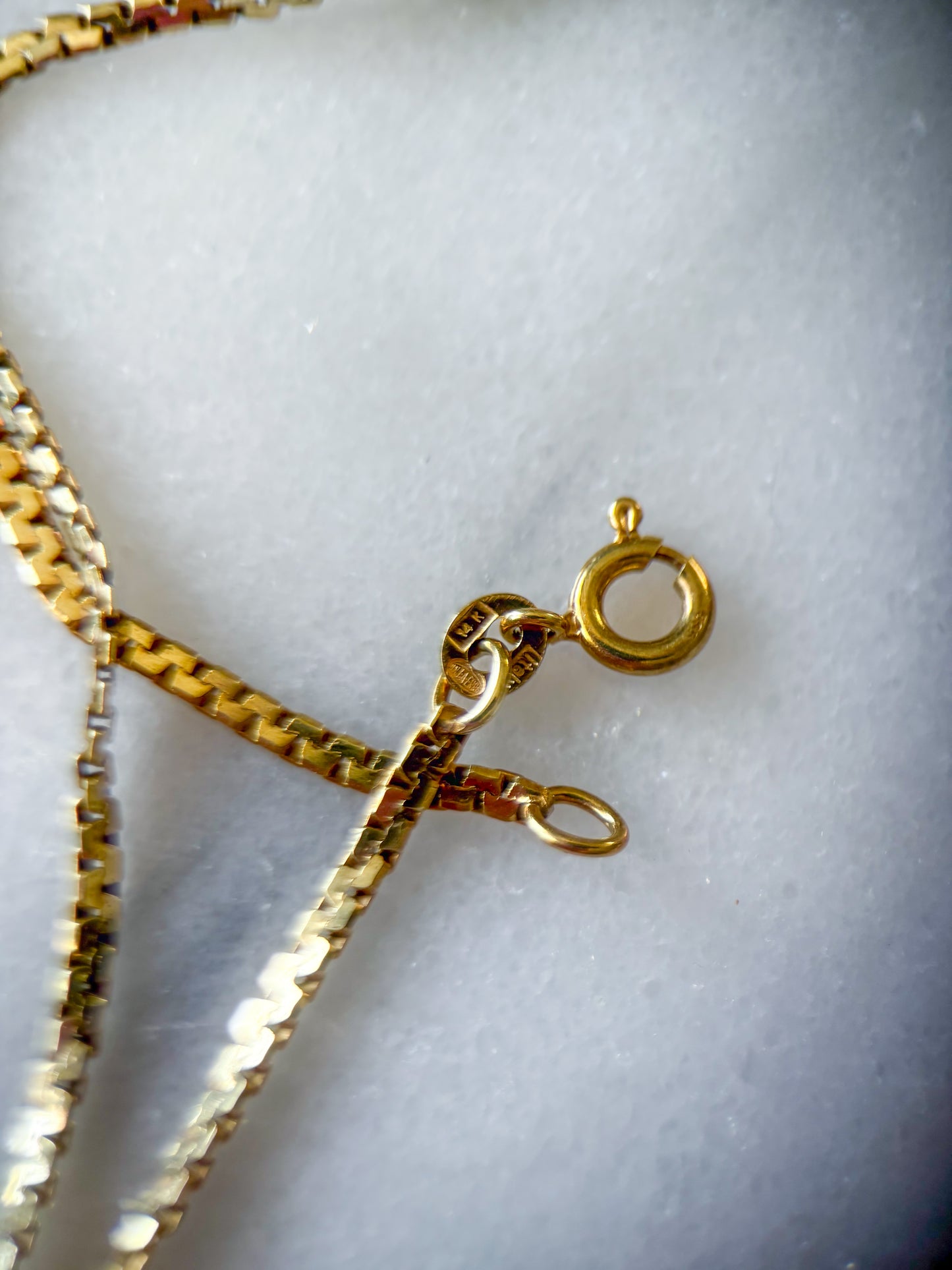 Vintage UnoAErre Boston Link Chain 14k Yellow Gold 18 Inch Necklace