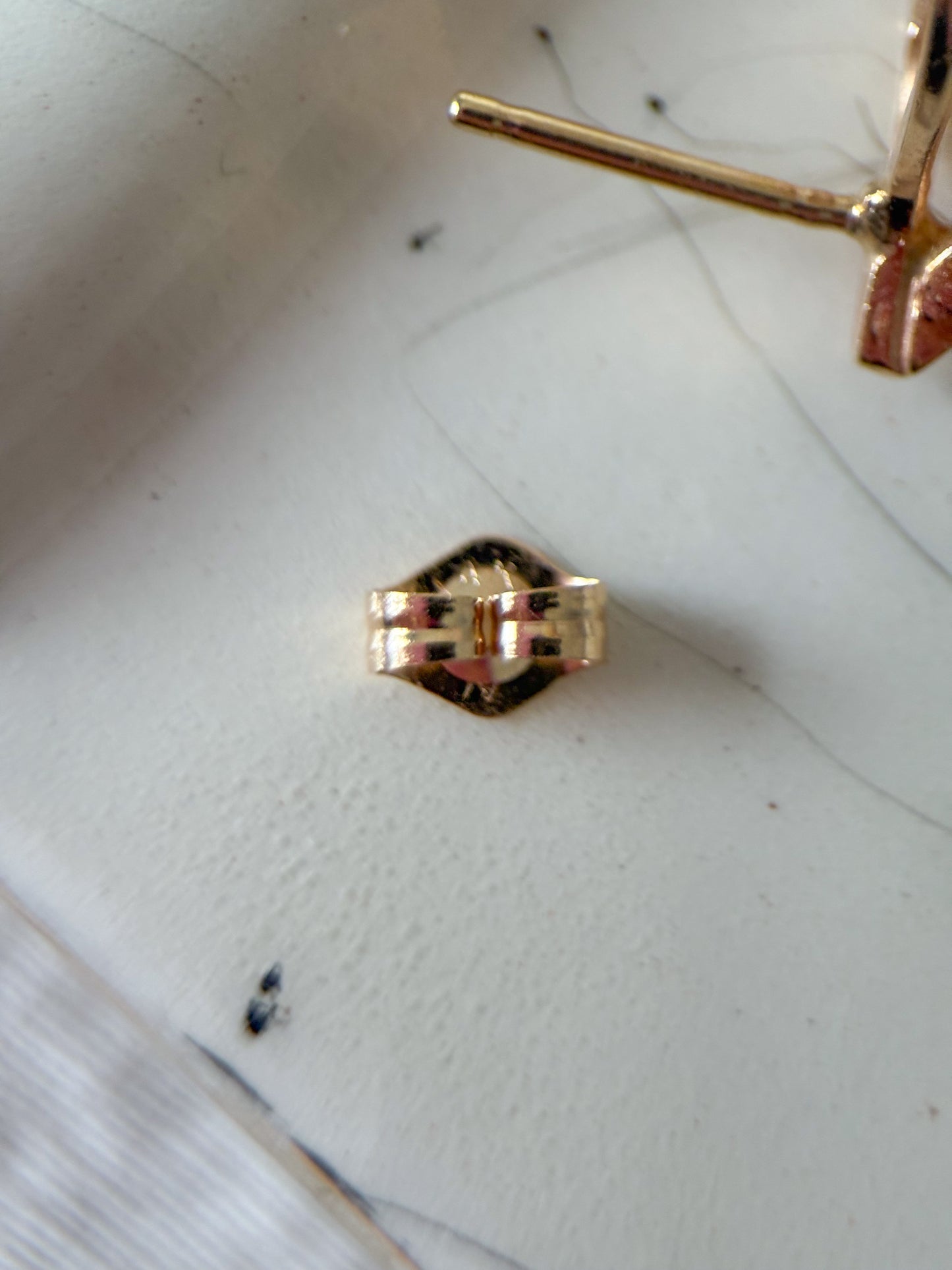 Vintage Natural Diamonds with Synthetic Blue Stone 14k Yellow Gold Earrings