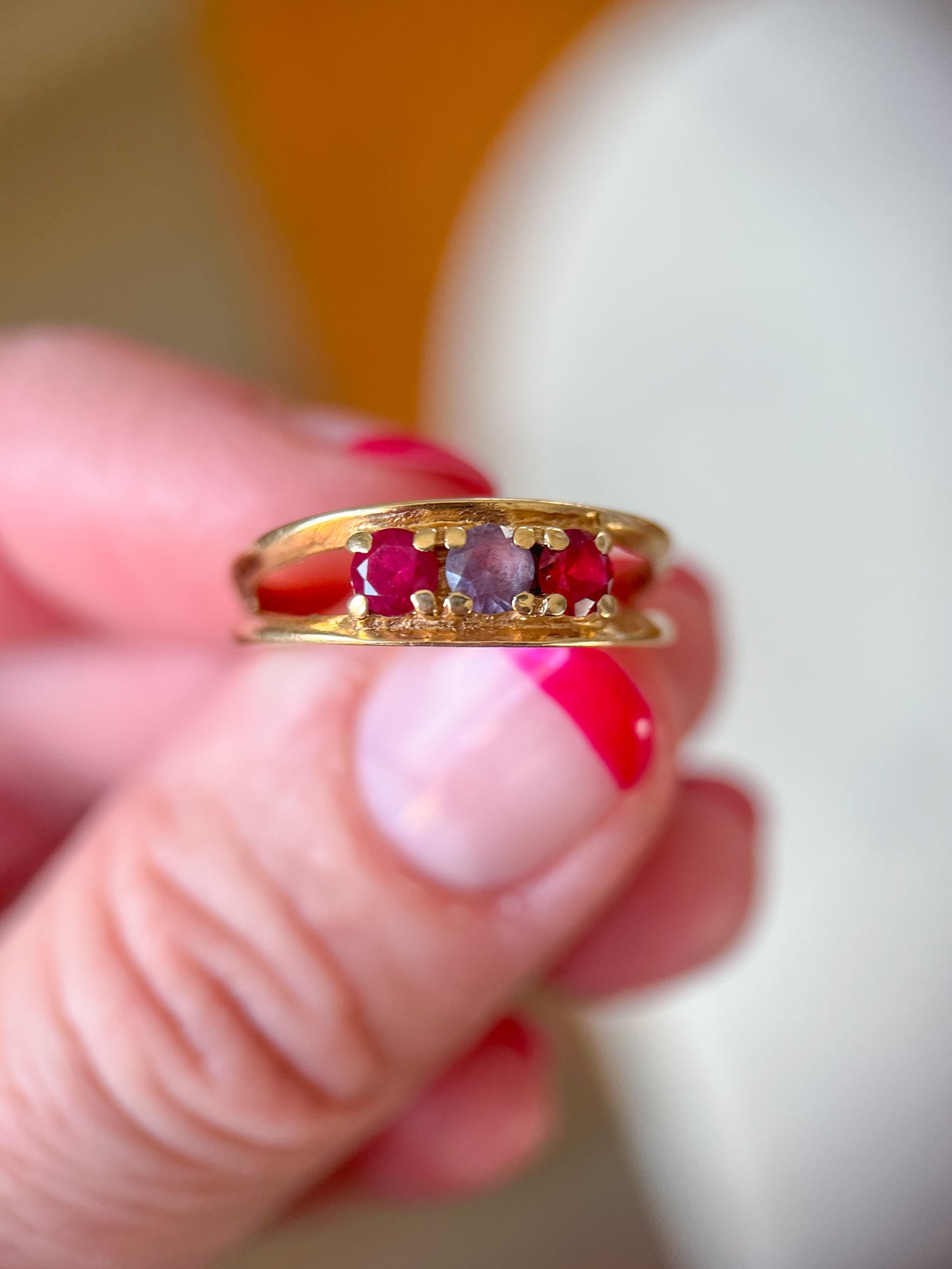 Vintage Multi Gemstone 10k Yellow Gold "Mother's Ring"