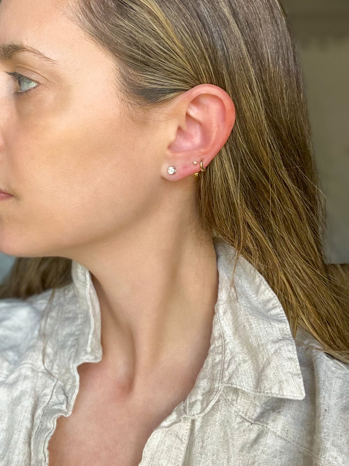 0.50cttw and 1.00 cttw Natural Diamond Stud Earrings, Mounted in 14k White Gold