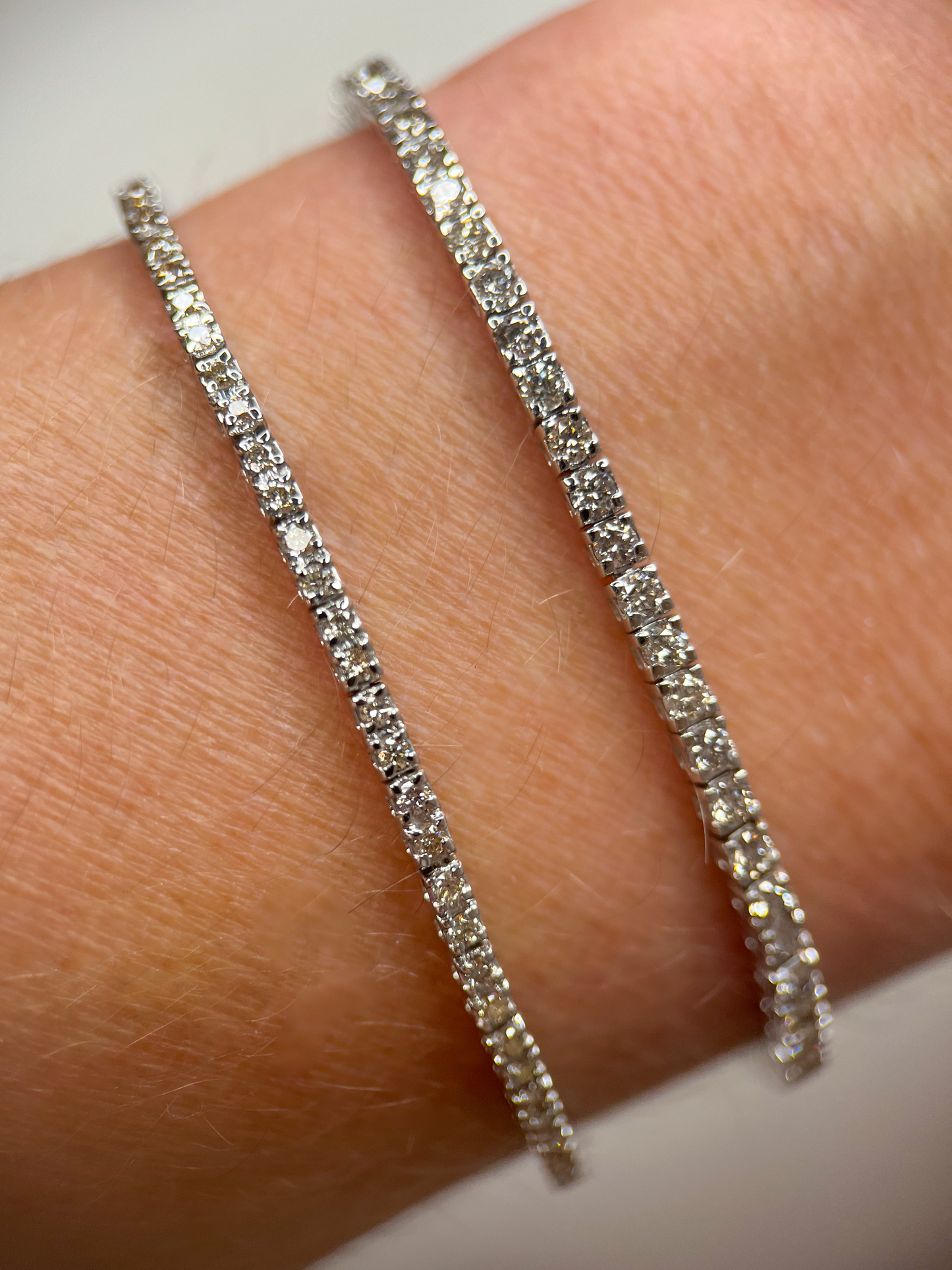 Natural Diamond Tennis Bracelet - 7 Inches - 14k White Gold 1 cttw, 2 cttw