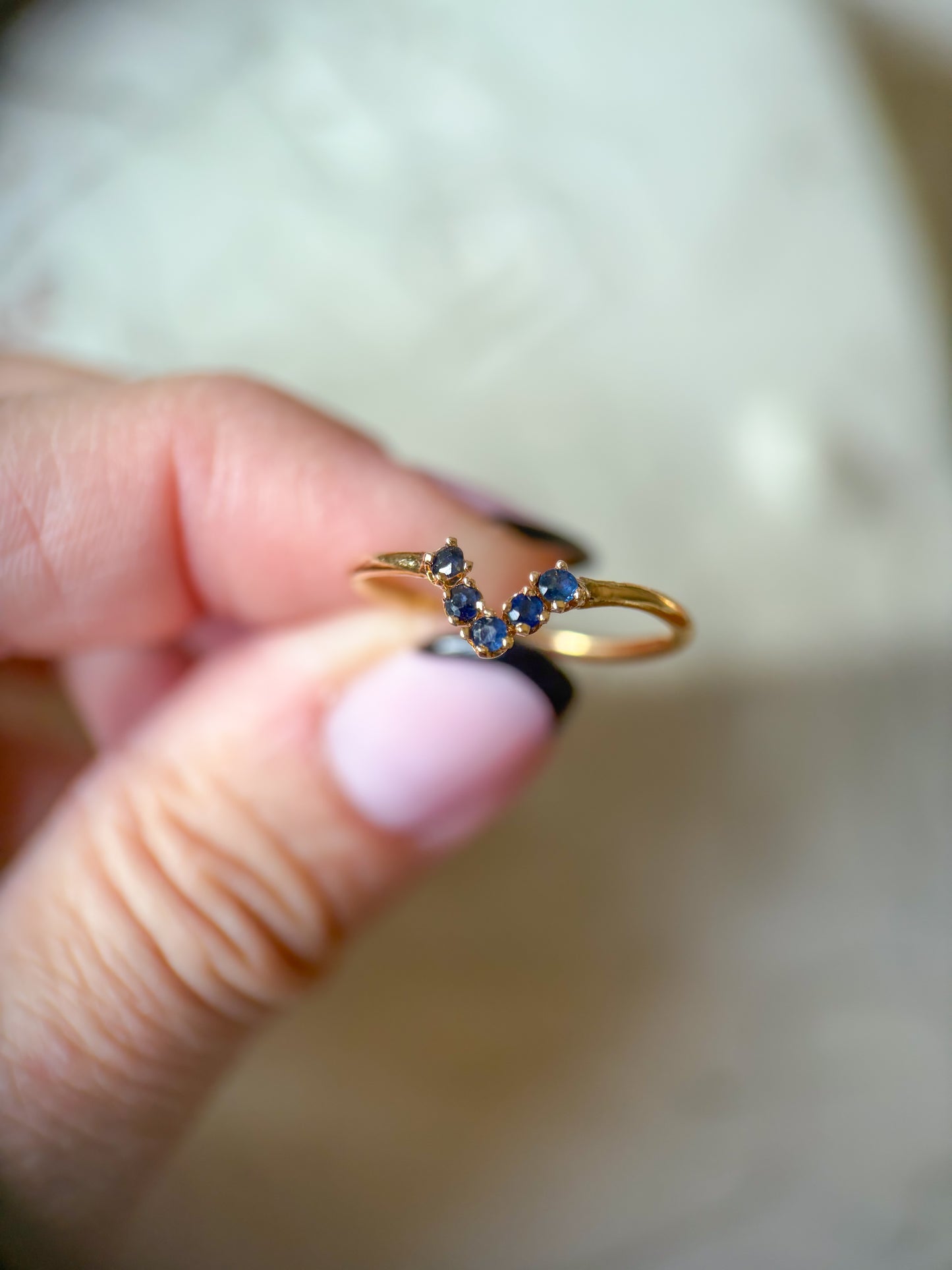 Vintage 14k Yellow Gold Natural Sapphire Ring
