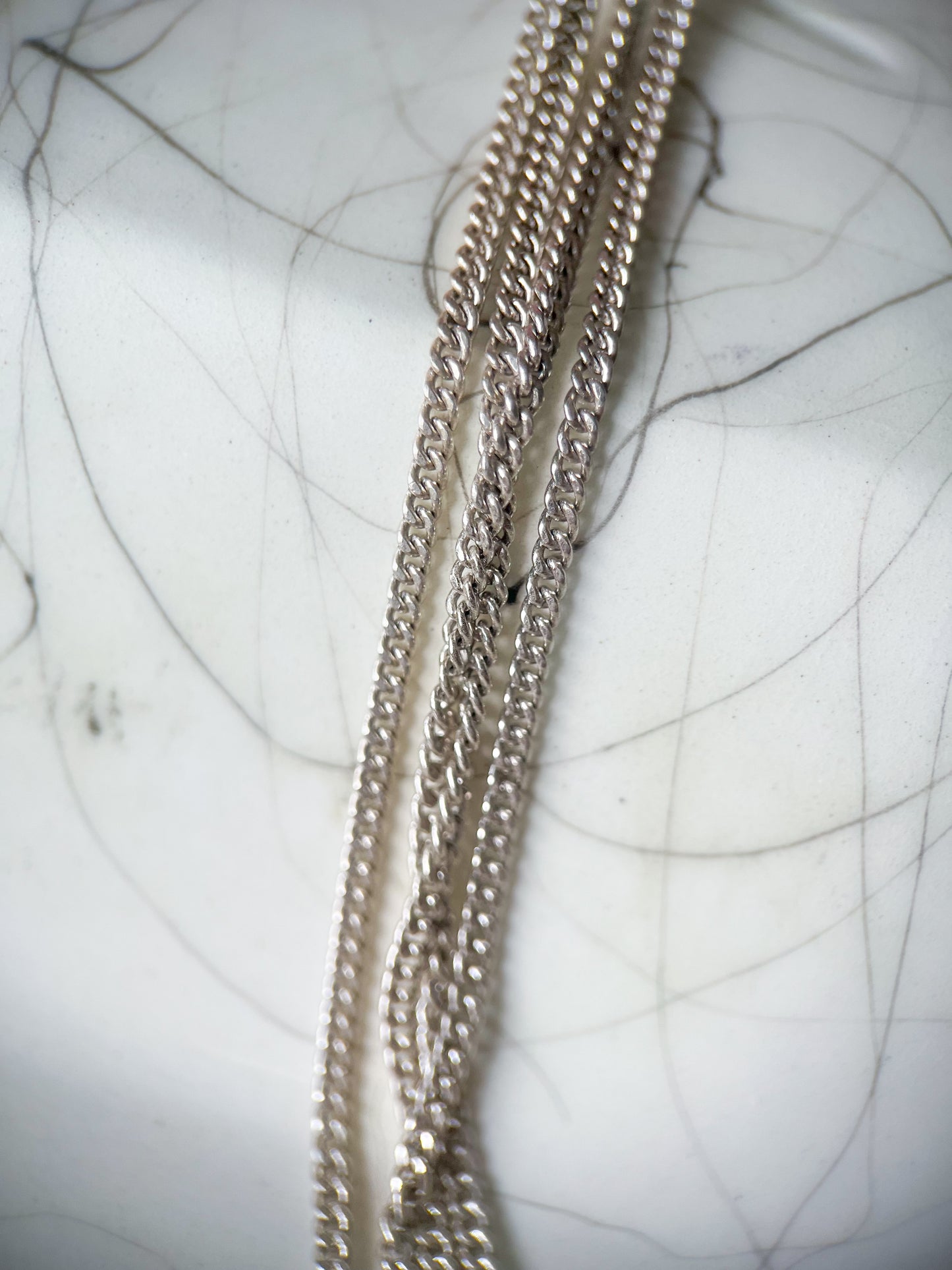Vintage Curb Chain Sterling Silver 24 Inch Chain Necklace