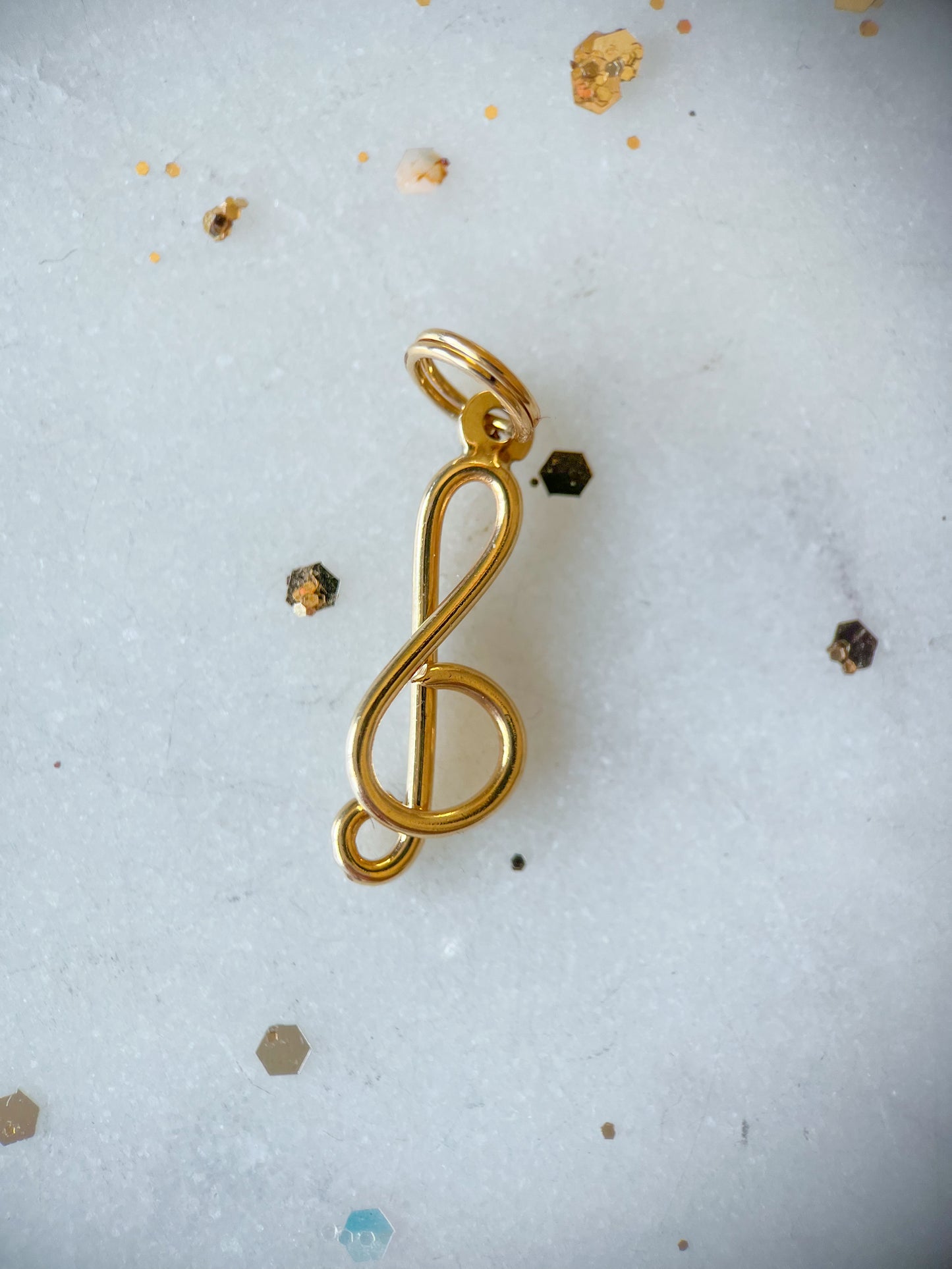Vintage Musical Note 14k Yellow Gold Charm