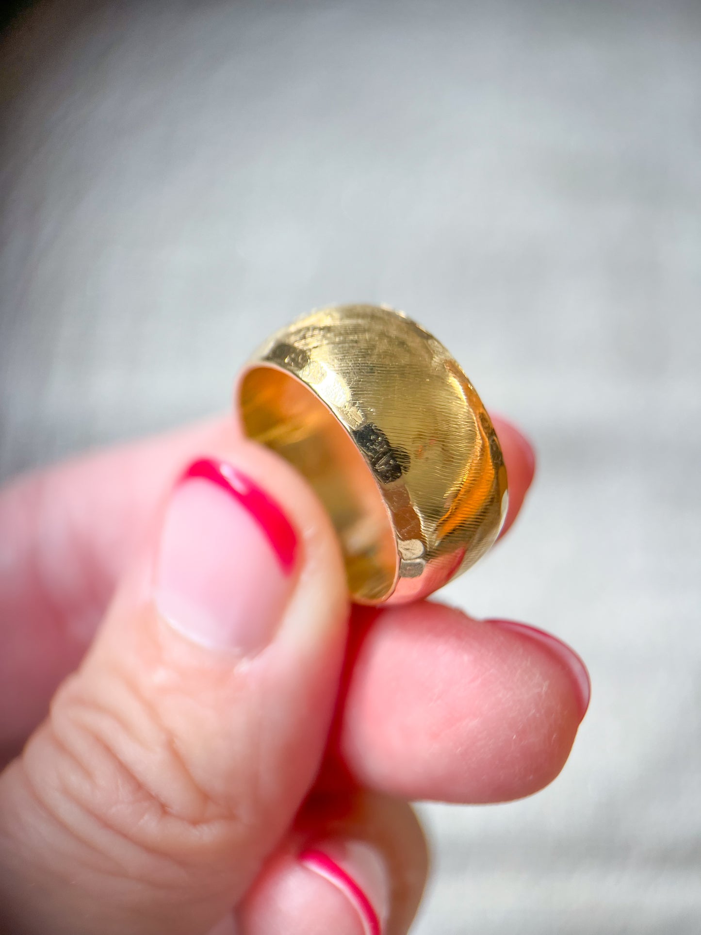 Vintage 14k Yellow Gold Chunky Etched Band Ring