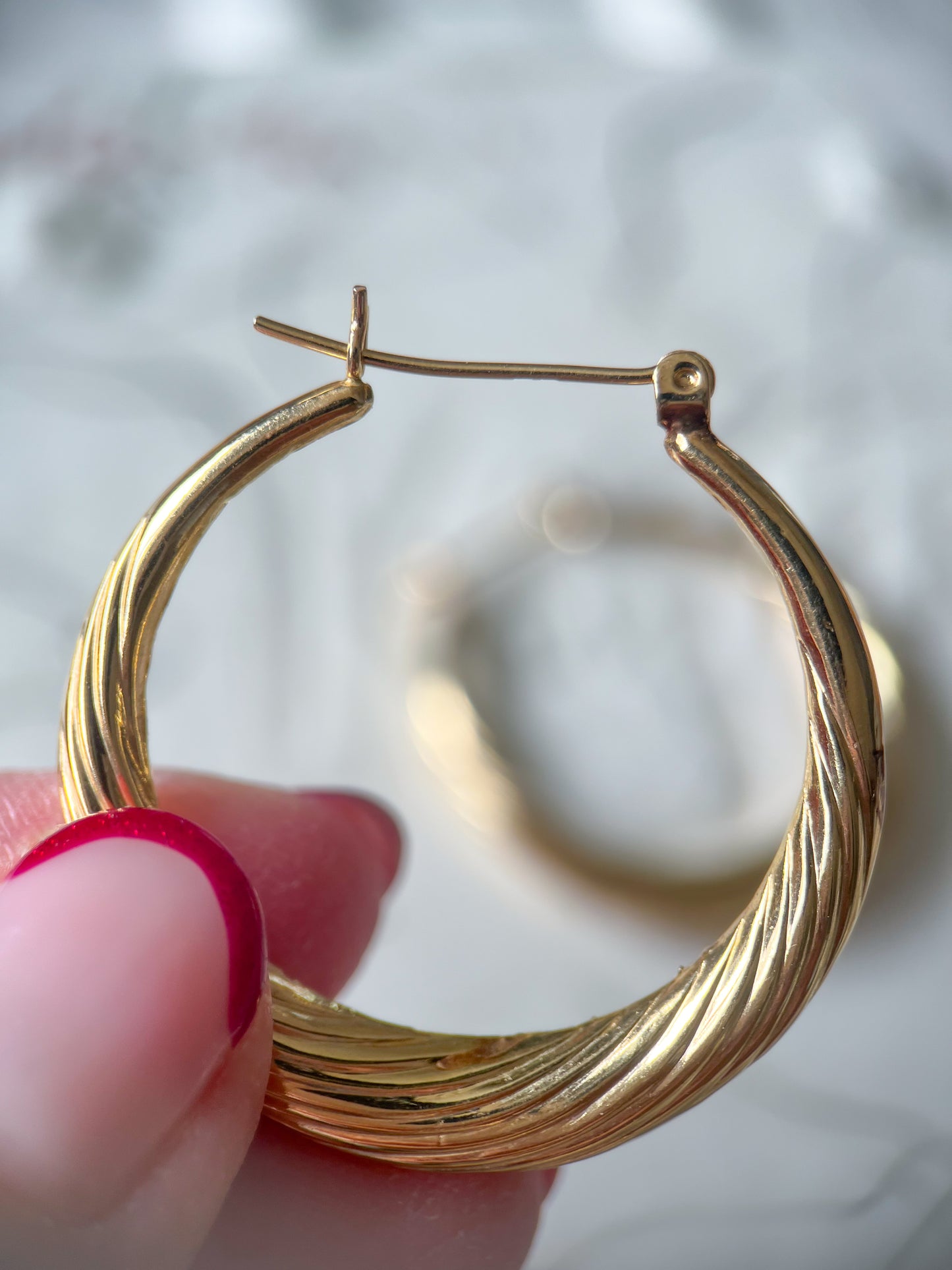 Vintage Twist 14k Yellow Gold Hoops