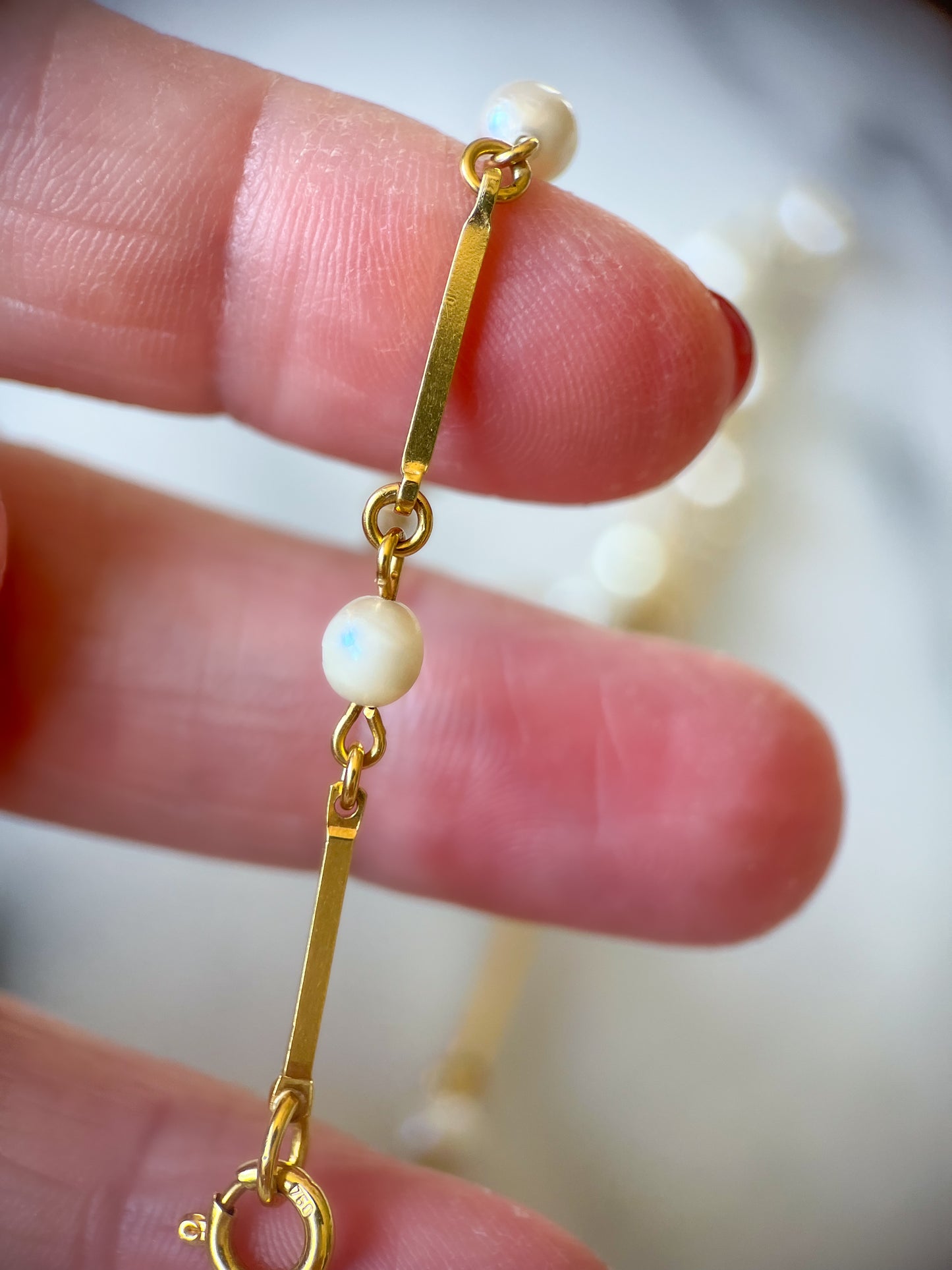 Vintage Pearl and Chain Necklaces in 14k and 18k Yellow Gold