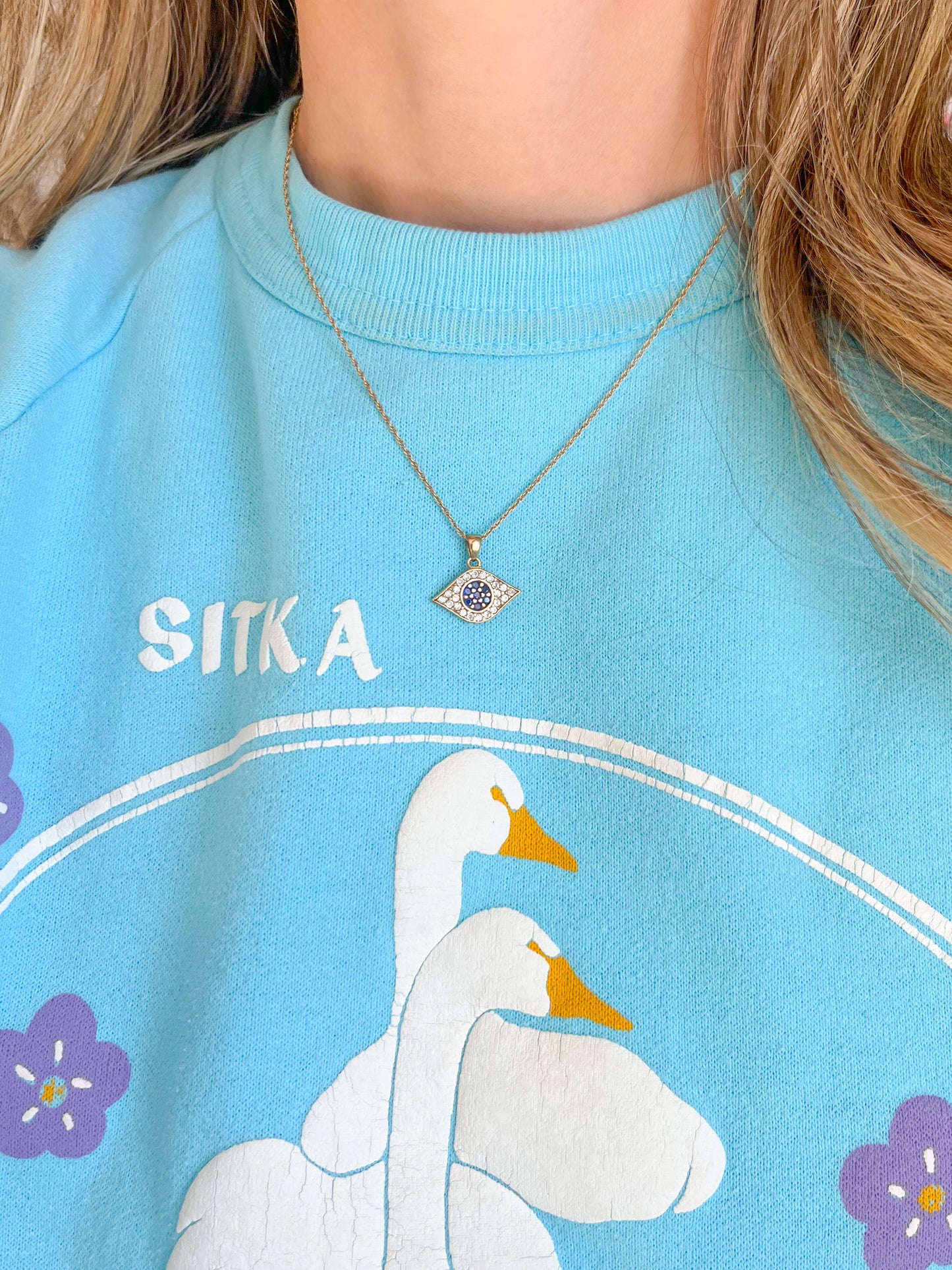 Evil Eye 10k Yellow Gold with CZs Charm