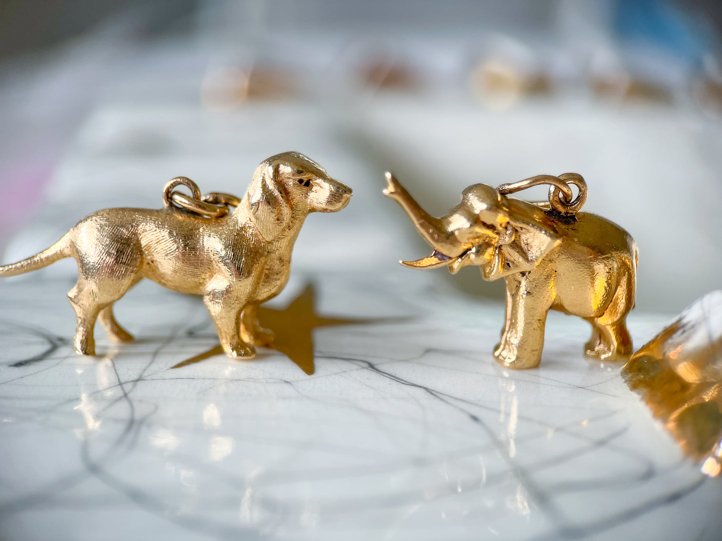 Vintage Dog 14k Yellow Gold Charm, circa 1950s