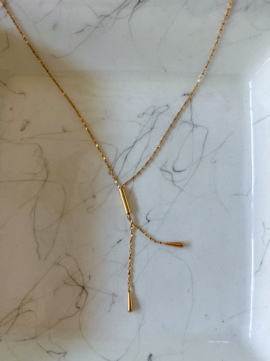 Vintage 14k Yellow Gold Tear Drop Chain Necklace